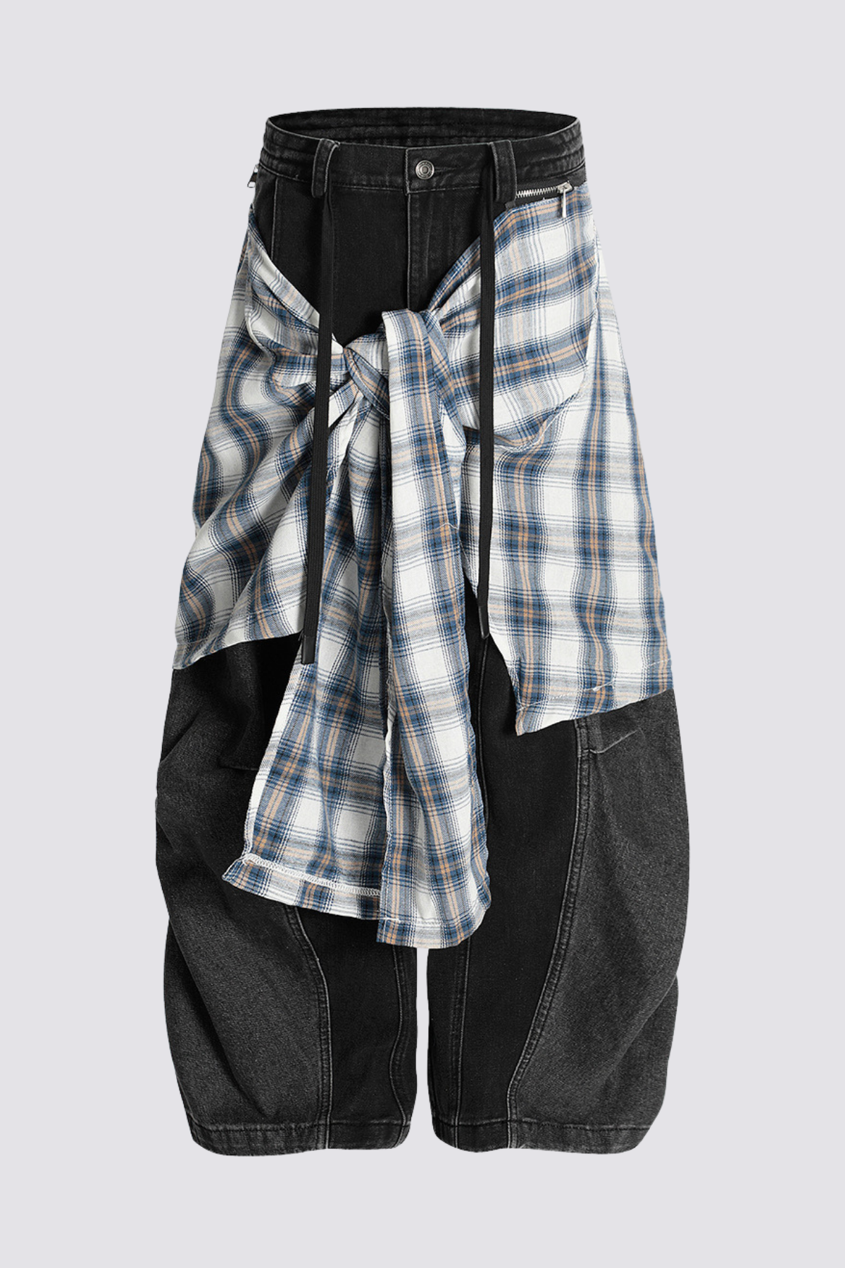 Shadow Ride Shirt Splicing Wide Leg Jeans