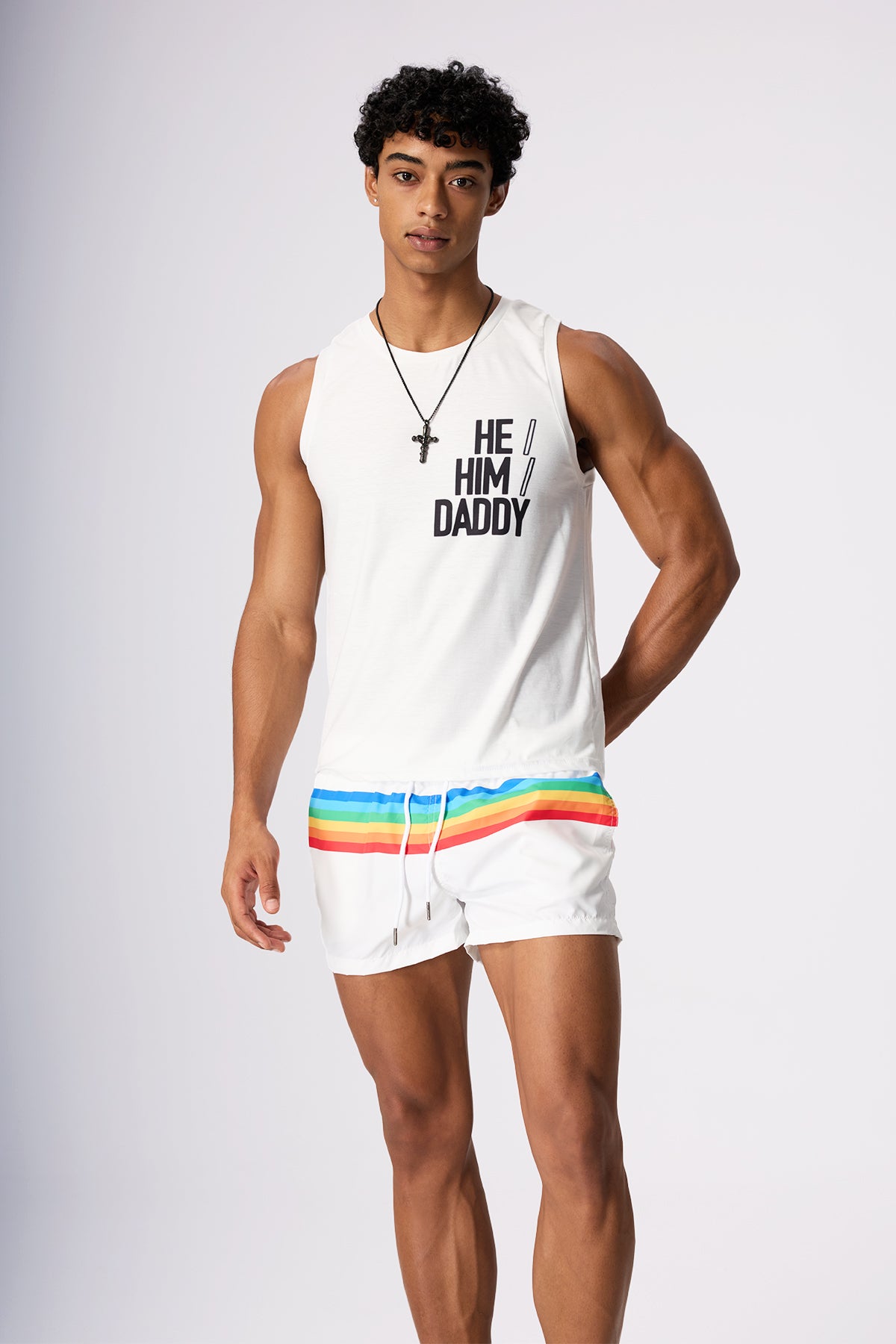 Shadow Thread Print Sleeveless Top