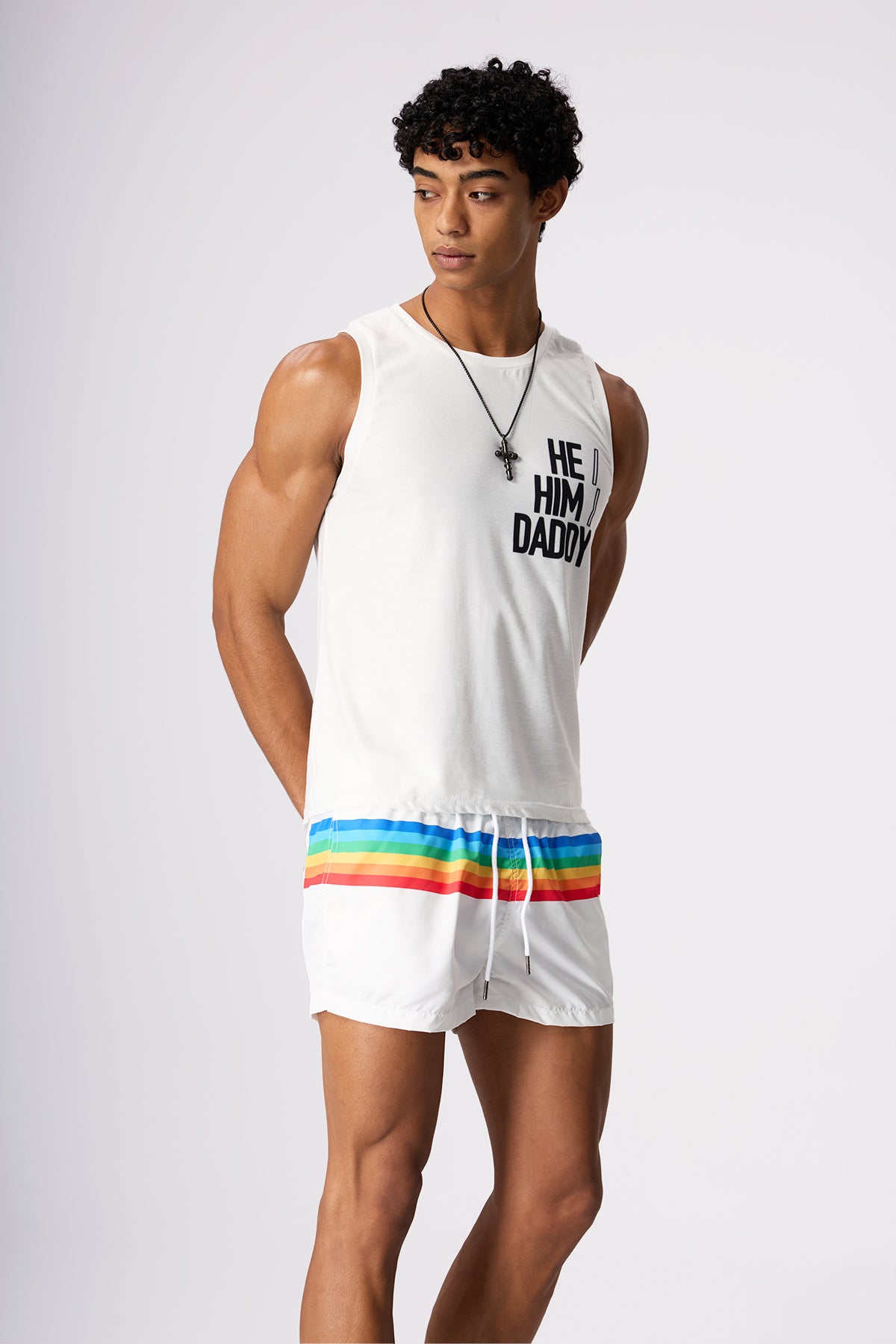 Shadow Thread Print Sleeveless Top