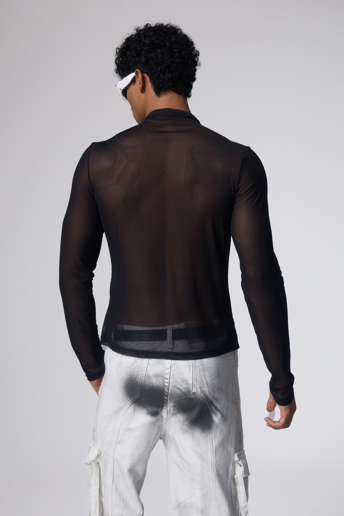 Shadow Tint Metal Print Mesh Top