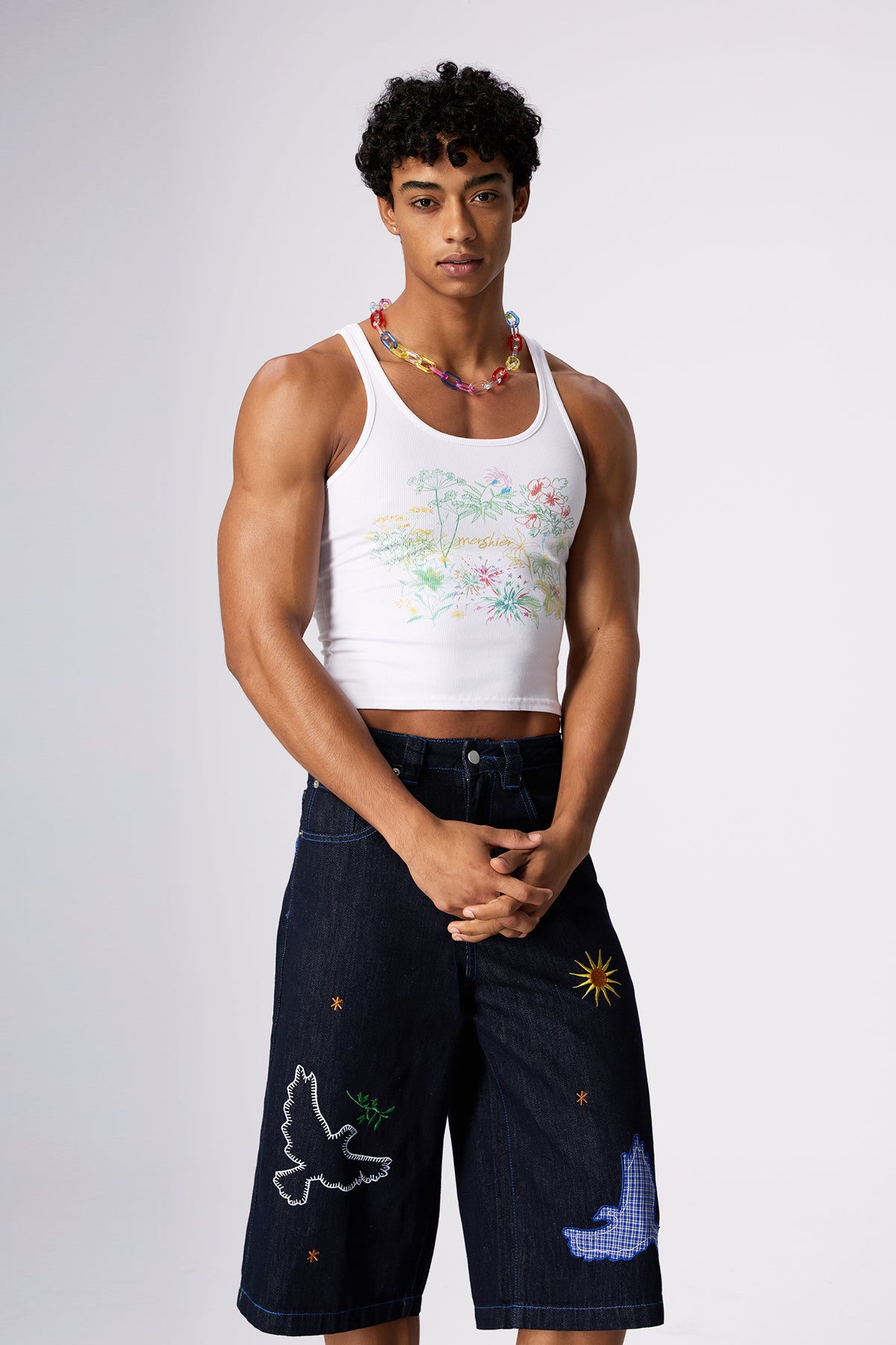 Sharp Echo Flower Print Crop Top