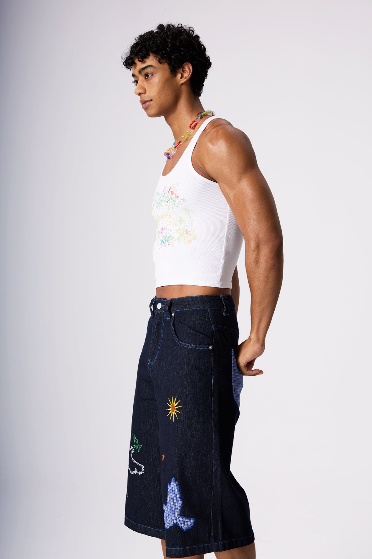 Sharp Echo Flower Print Crop Top