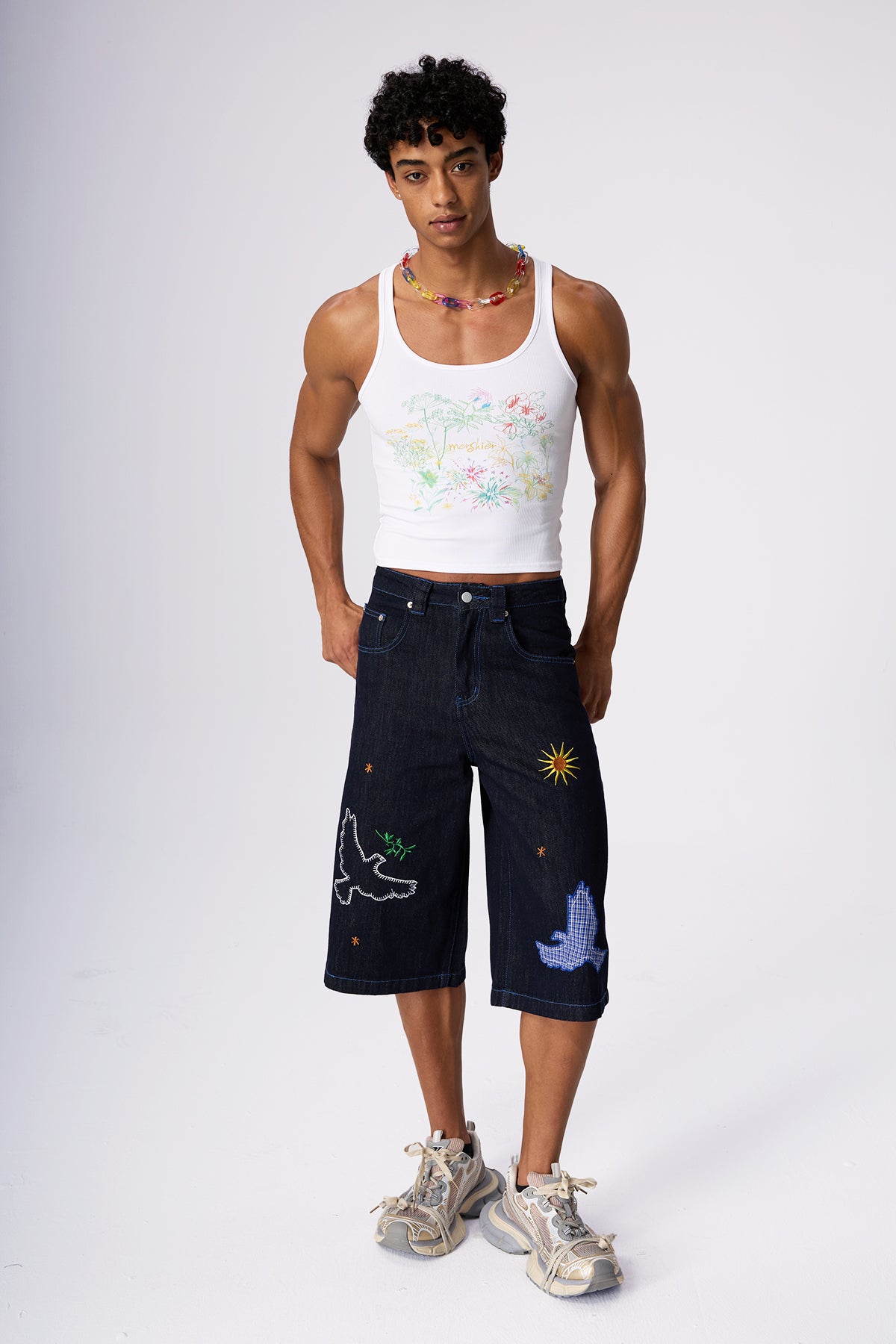 Sharp Echo Flower Print Crop Top
