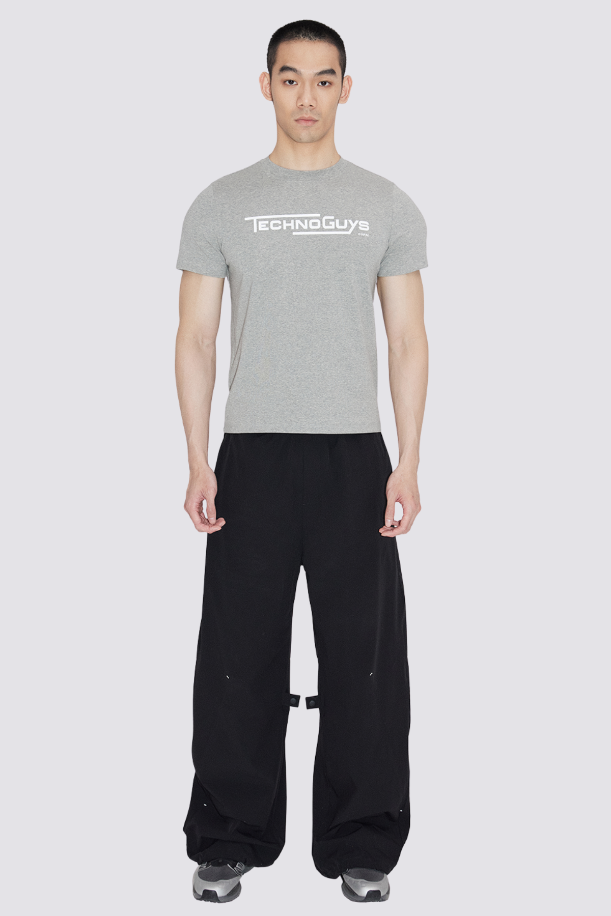 Sharp Hue Letter Print Top Grey