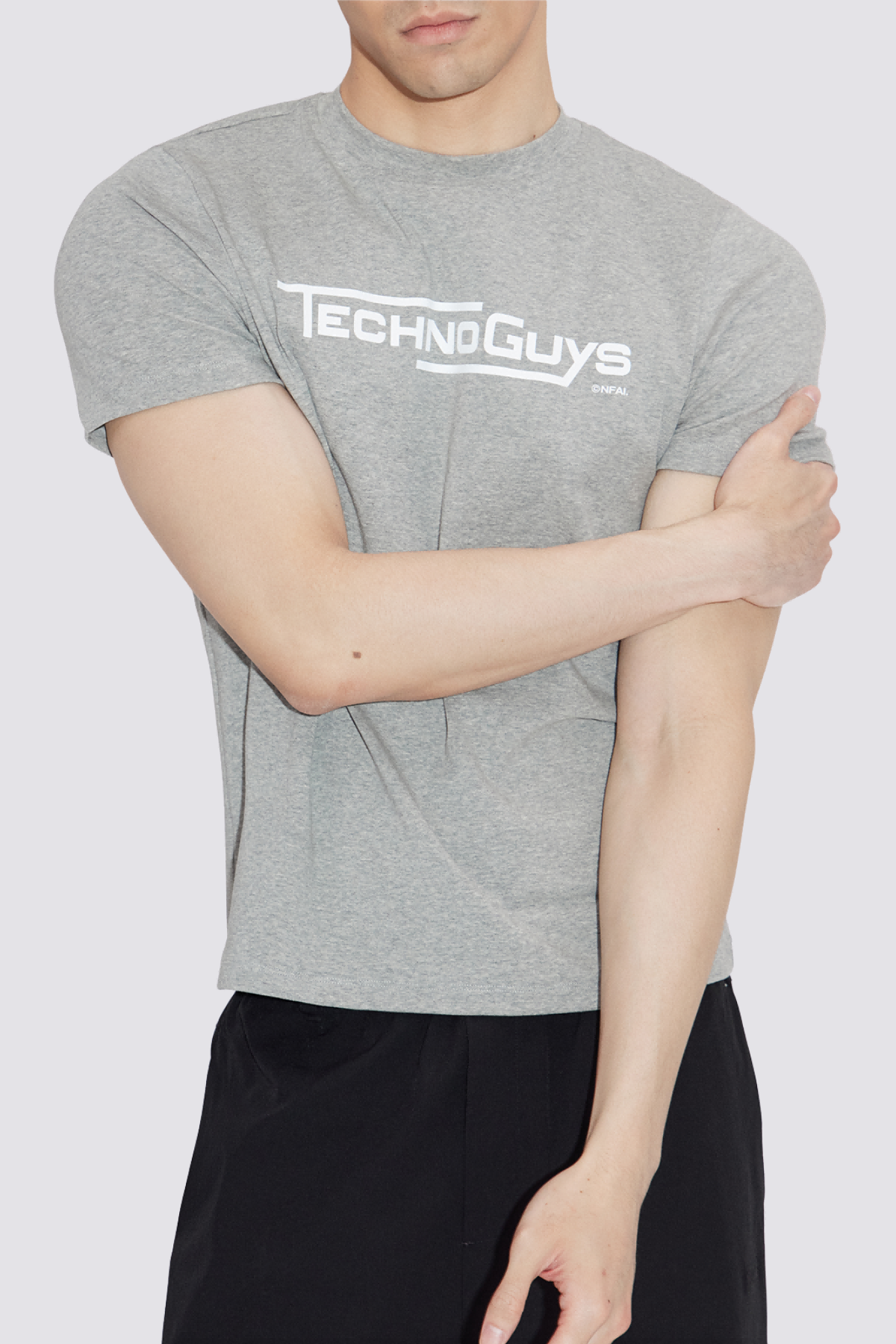 Sharp Hue Letter Print Top Grey