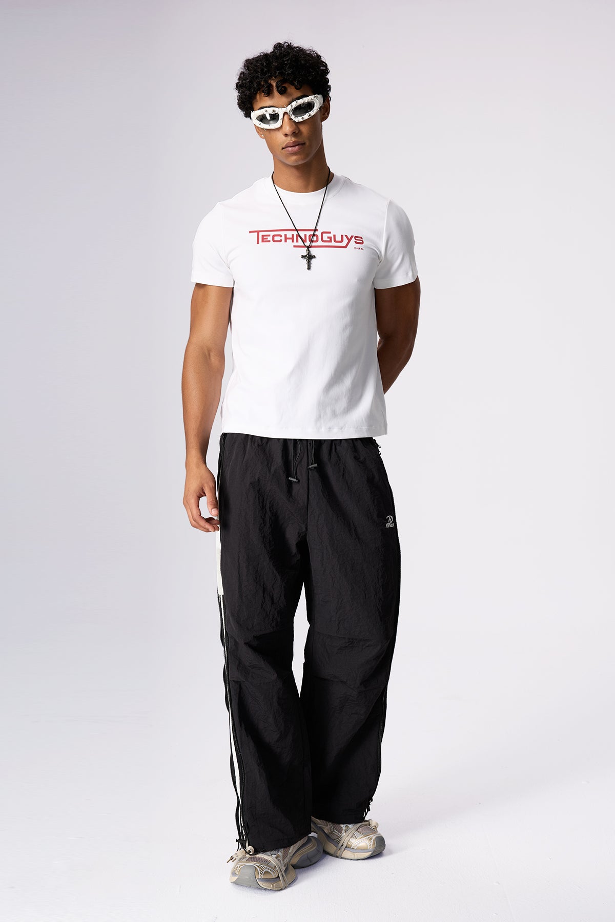 Sharp Hue Letter Print Top White