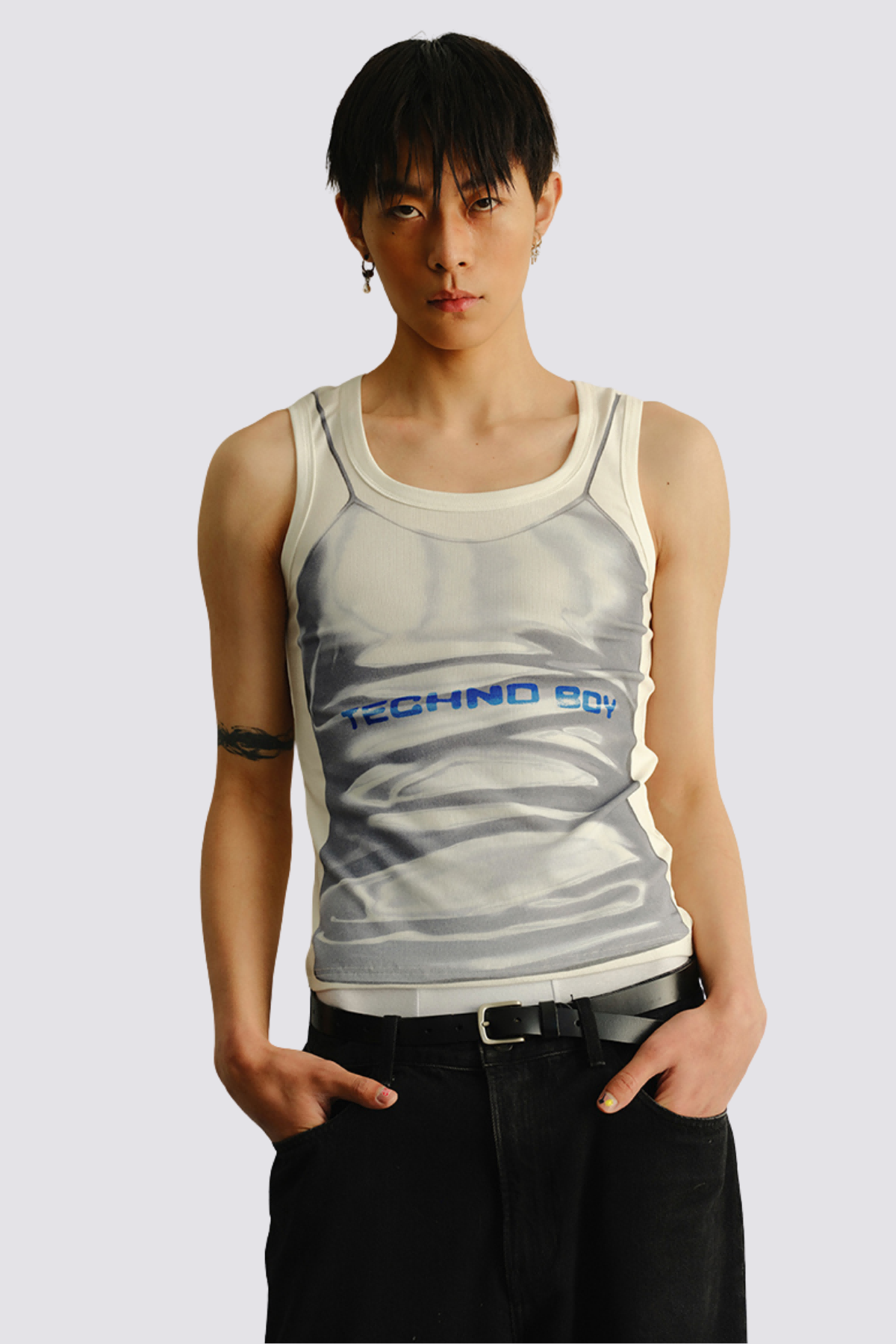 Sharp Shade Print Sleeveless Top