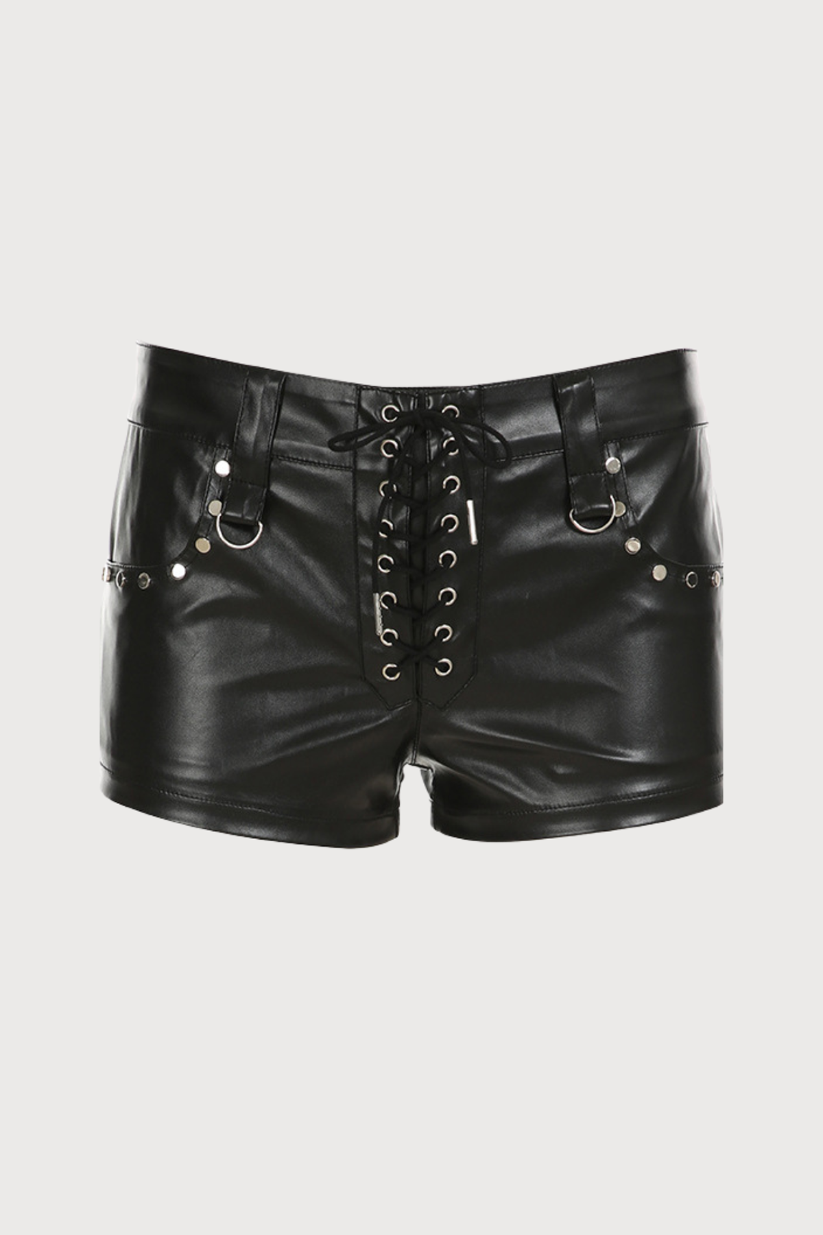 Sharp Drift Leather Low Rise Shorts