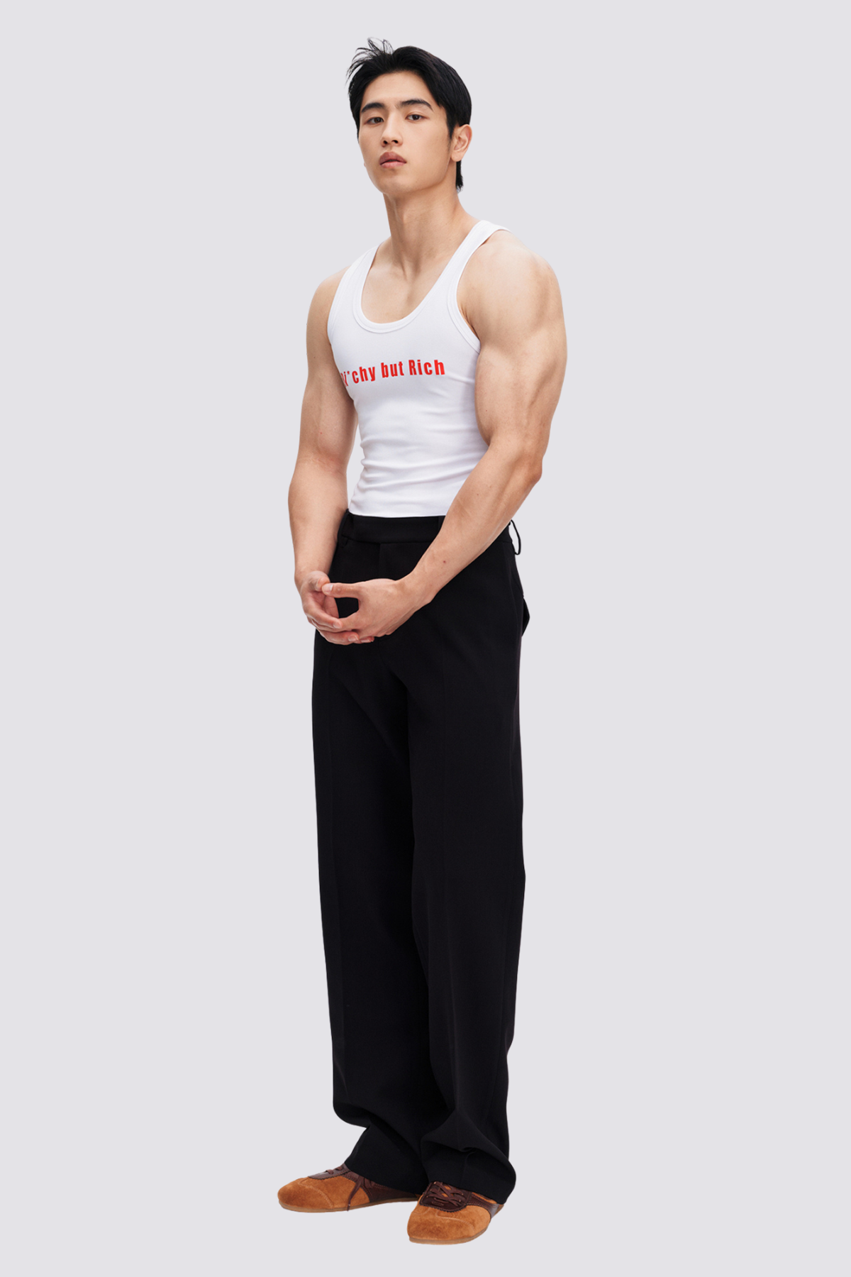 Sheer Drift Print Sleeveless Top White