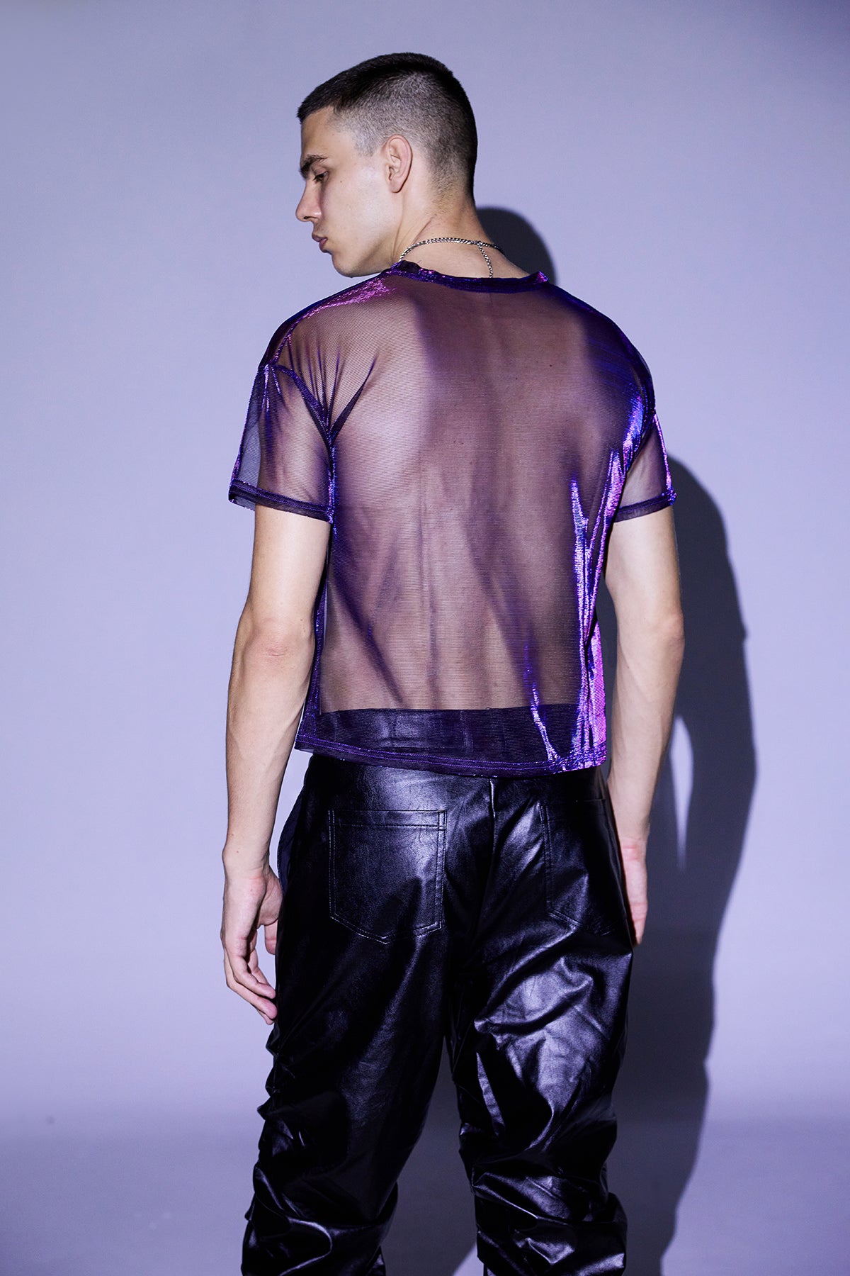 Shiny Skin Laser Mesh Top