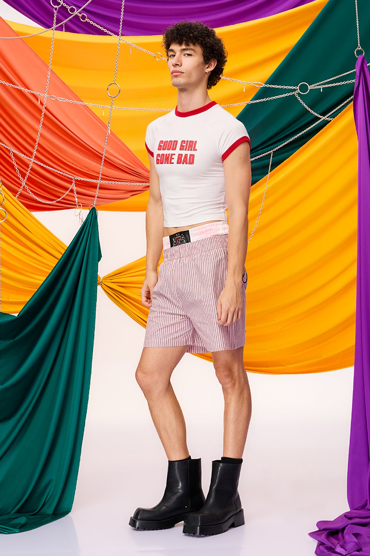 Short Ascent Print Crop Top