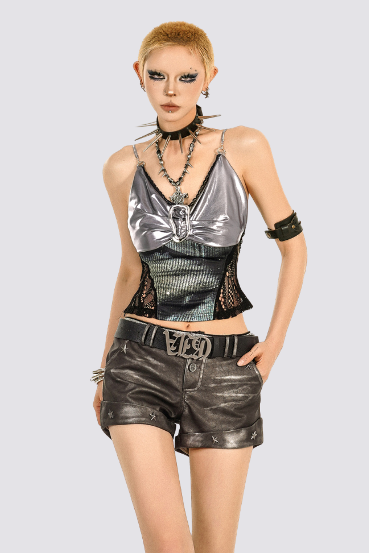 Side Glow Spaghetti Crop Top