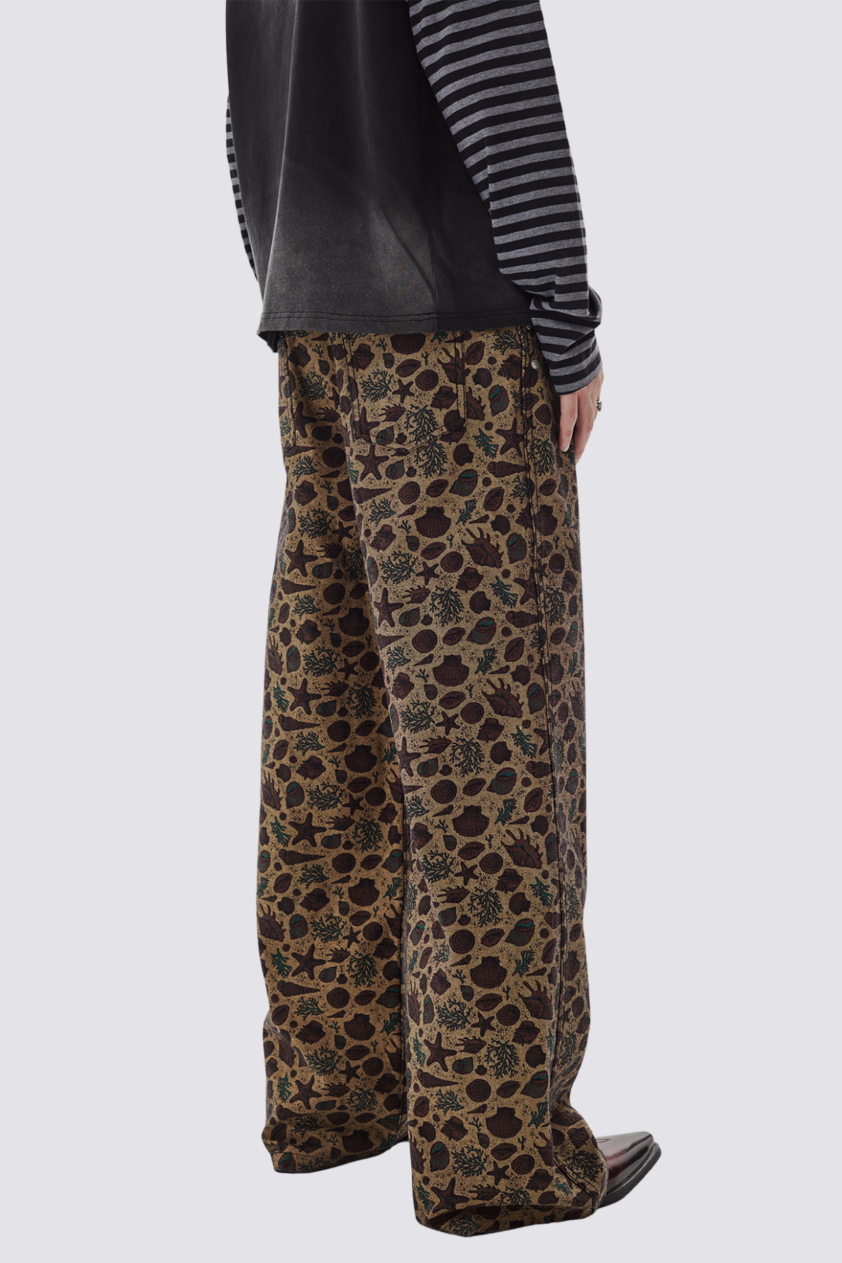 Signal Cut Straight Print Jeans