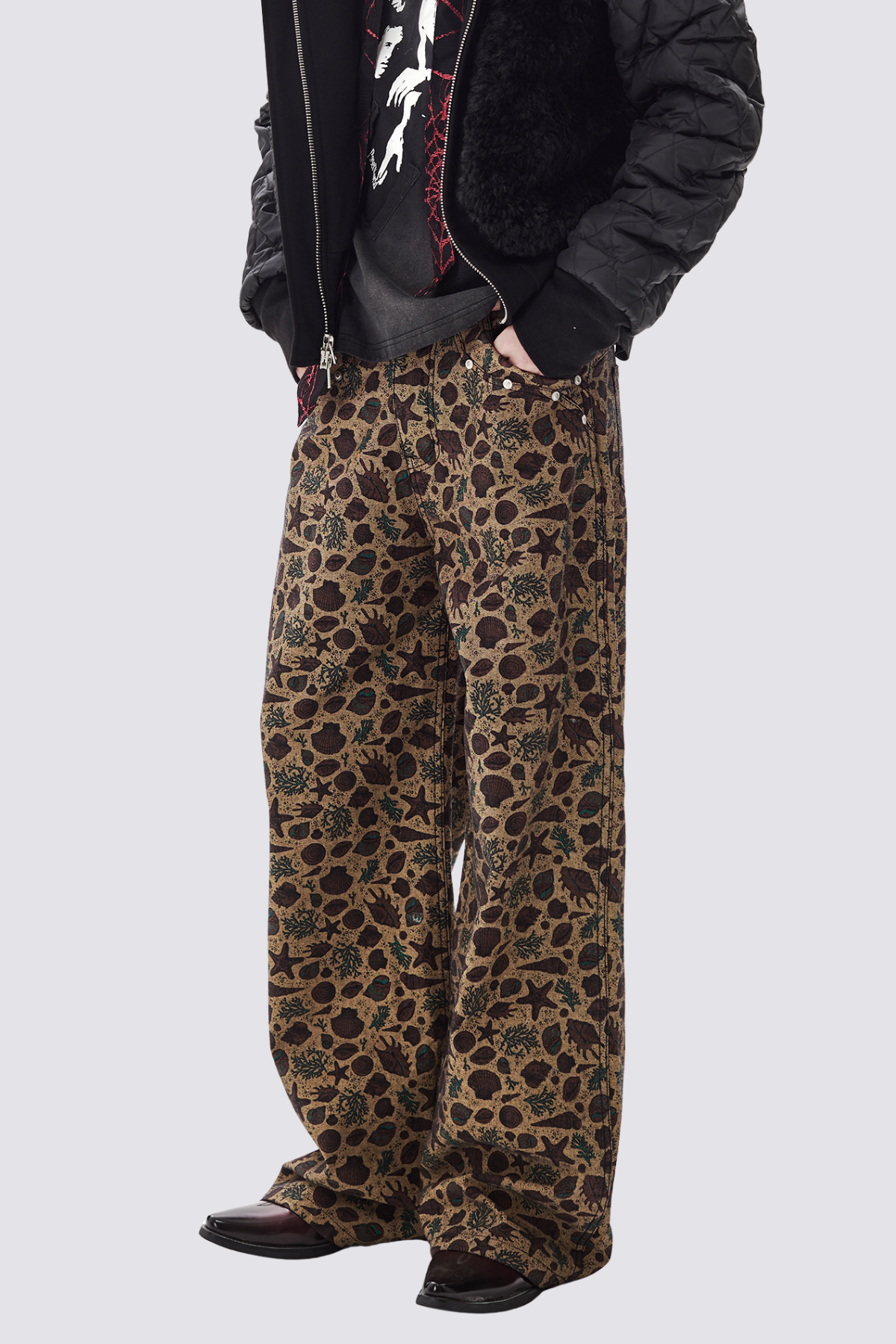 Signal Cut Straight Print Jeans