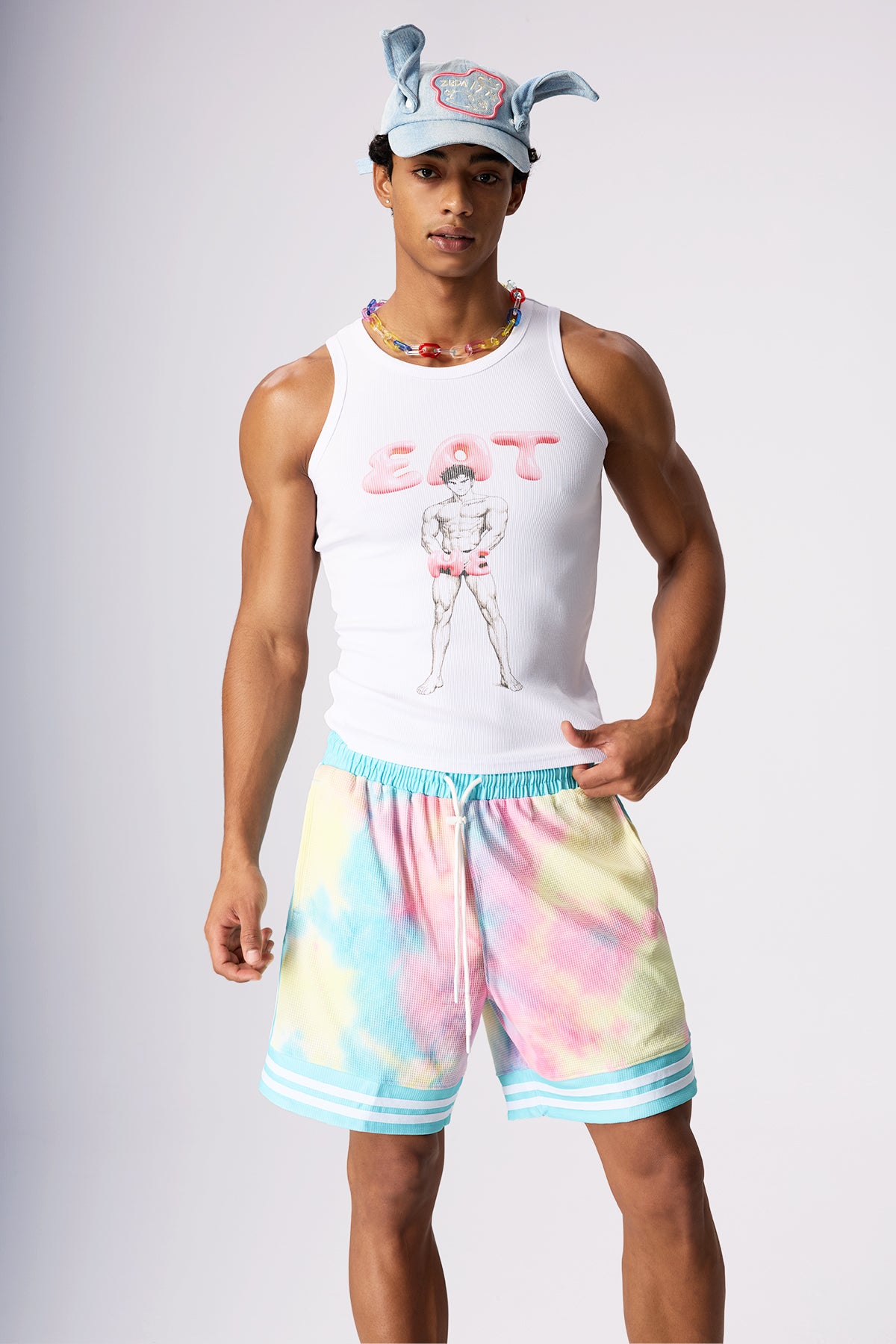 Signal Pattern Comic Print Sleeveless Top