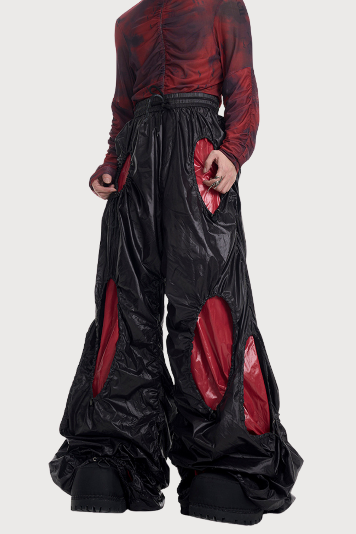 Silent Code Drawstring Wide Leg Pants