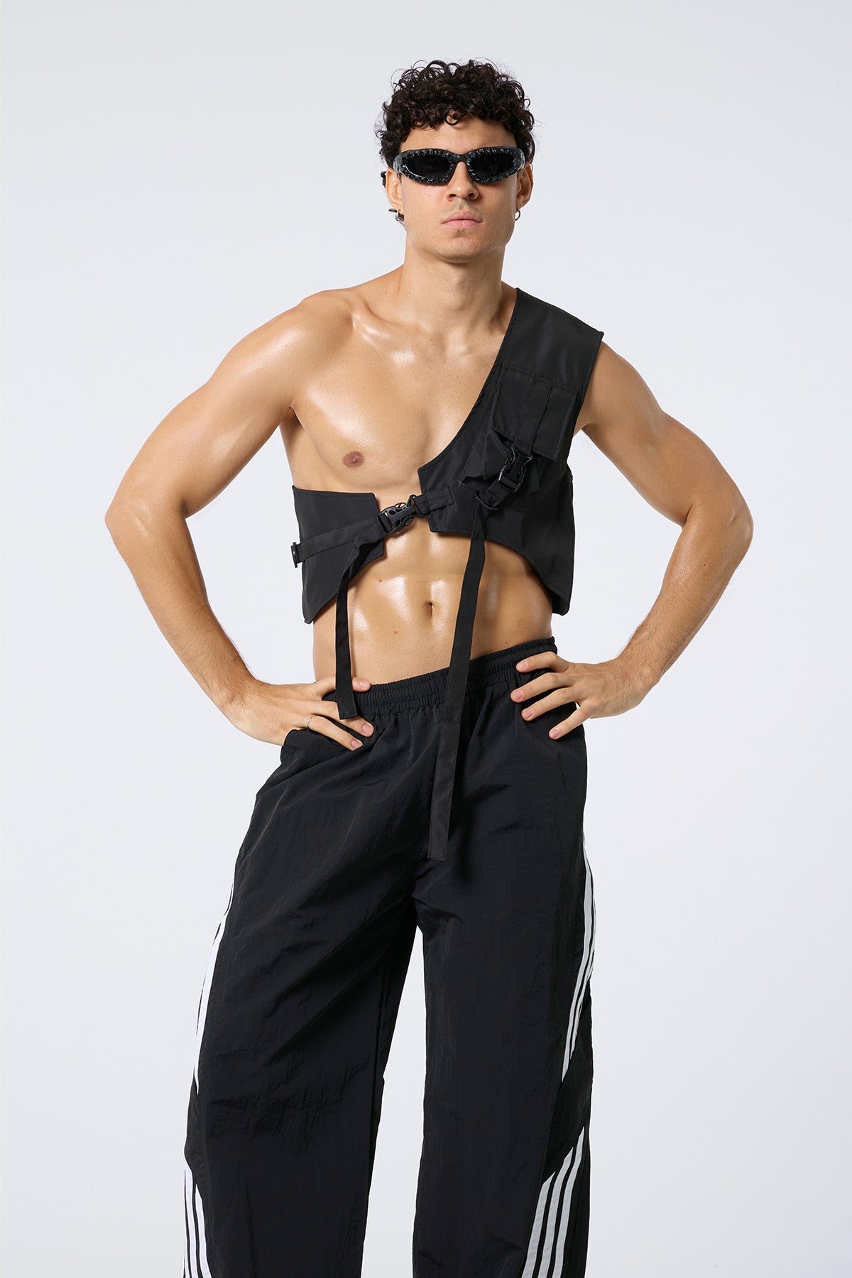 Silent Core One Shoulder Vest Black