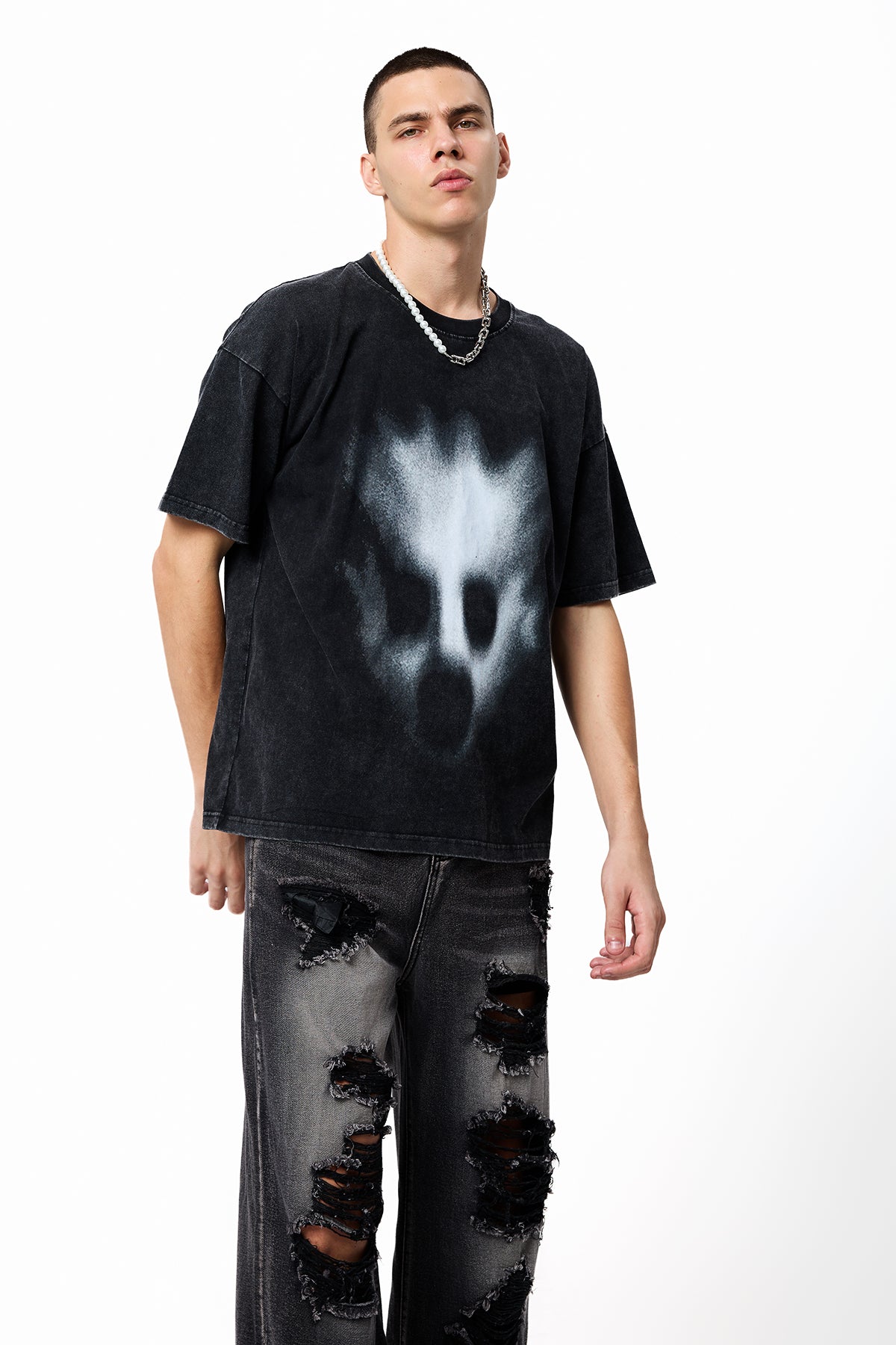 Silent Form Printed Short Sleeve Top