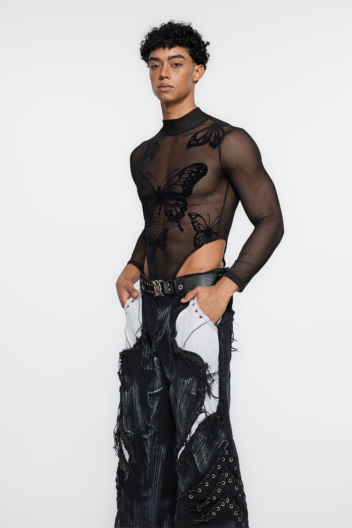 Silent Skin Long Sleeve Butterfly Mesh Bodysuit