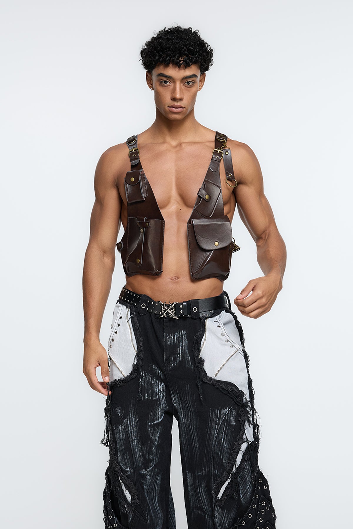 Silent Zero Leather Harness Vest