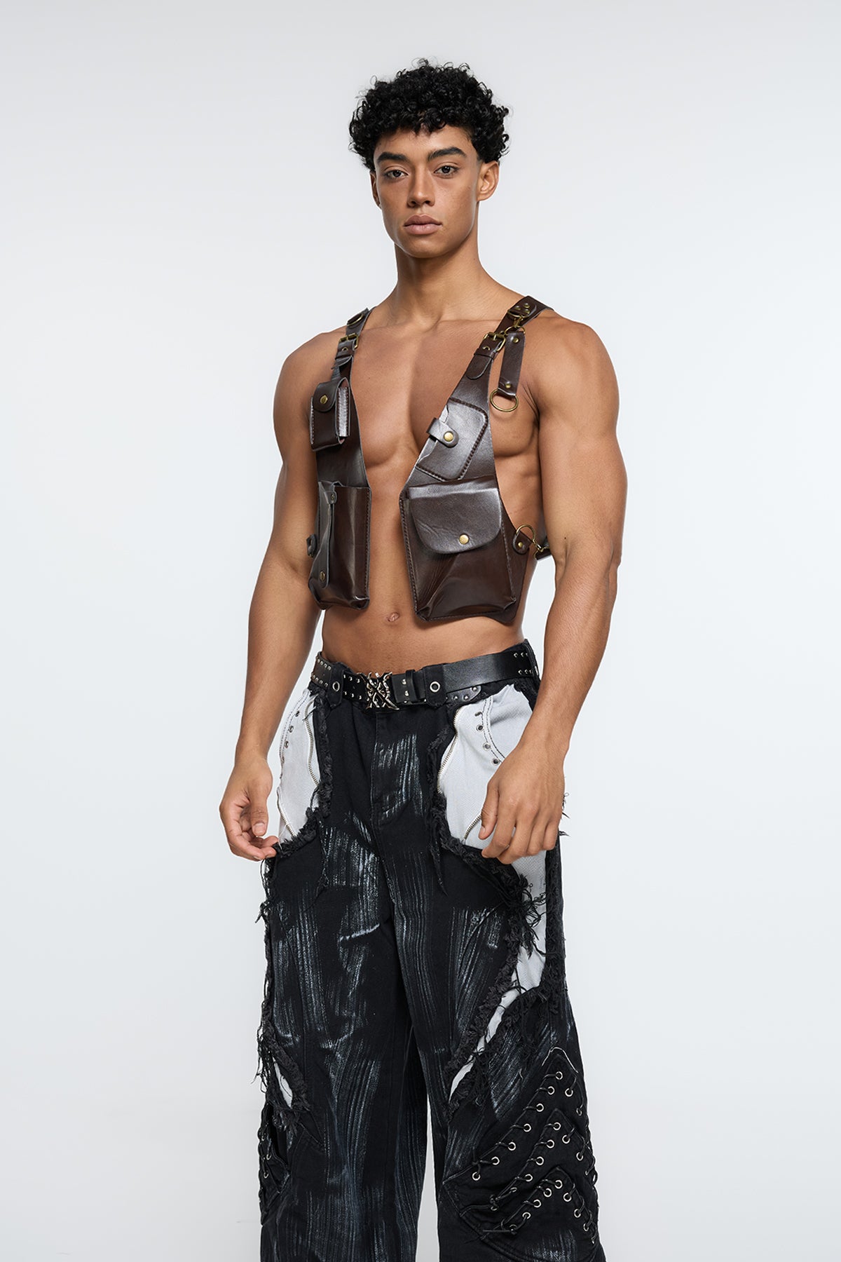 Silent Zero Leather Harness Vest