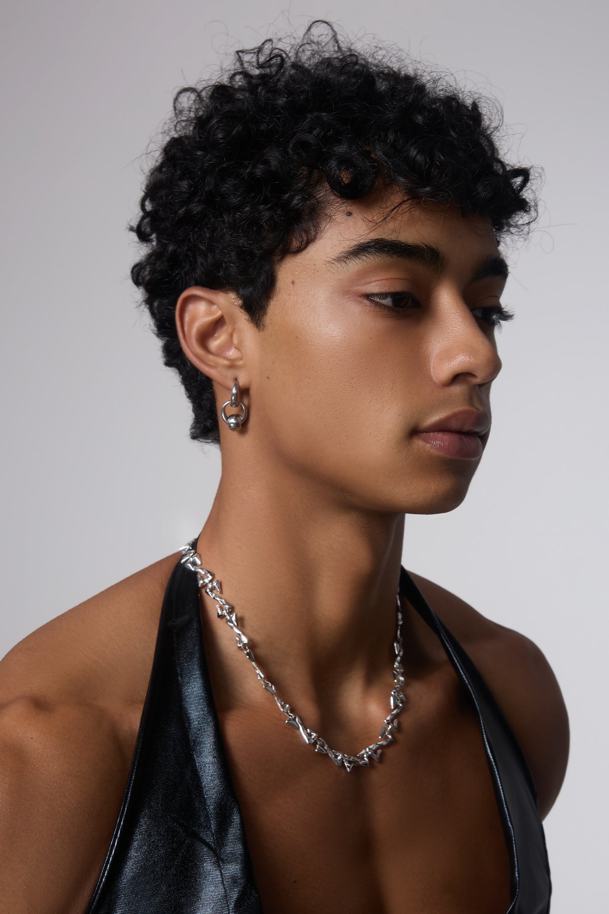 Silver Glow Metal Letter Necklace