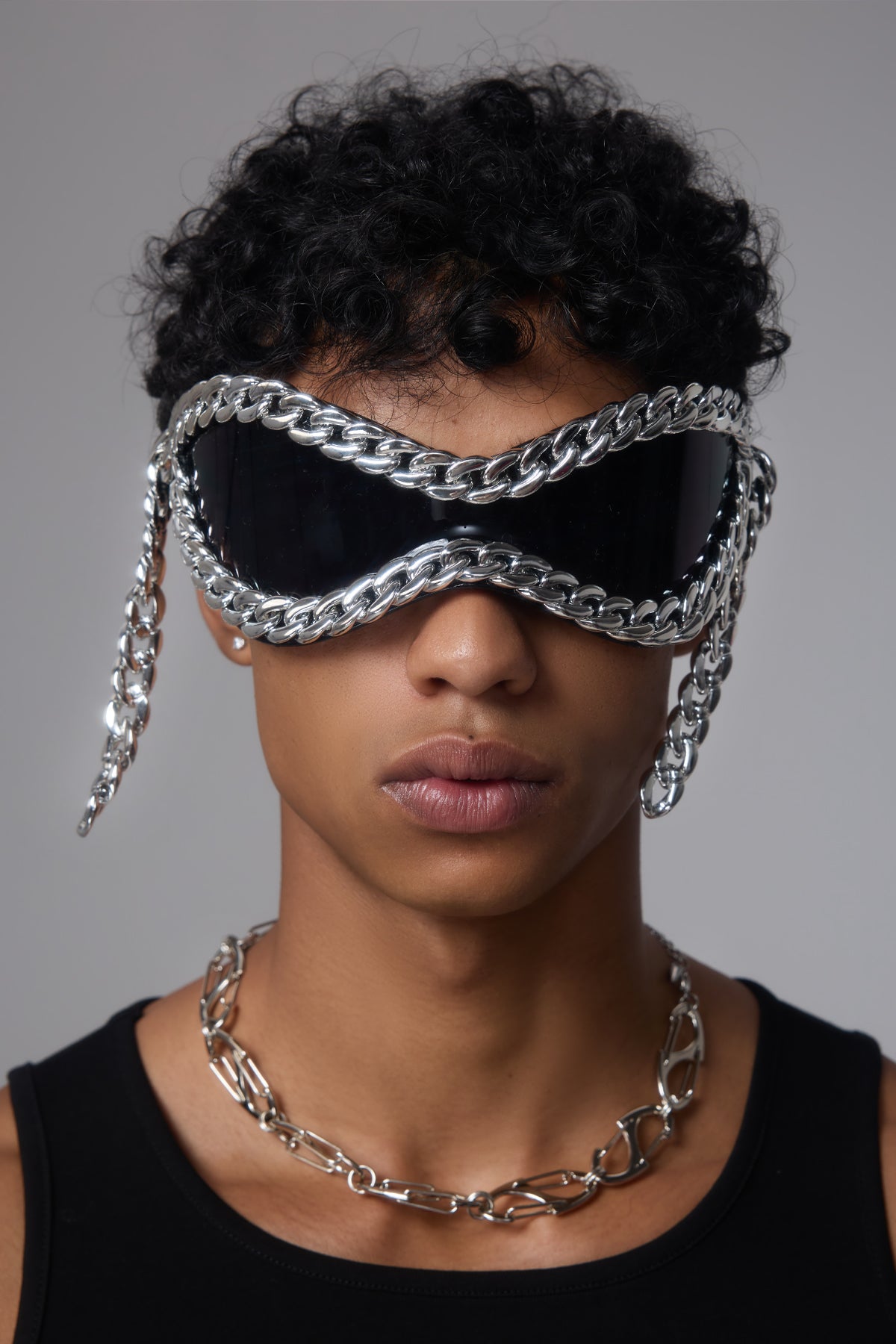 Silver Haze Metal Chain Glasses