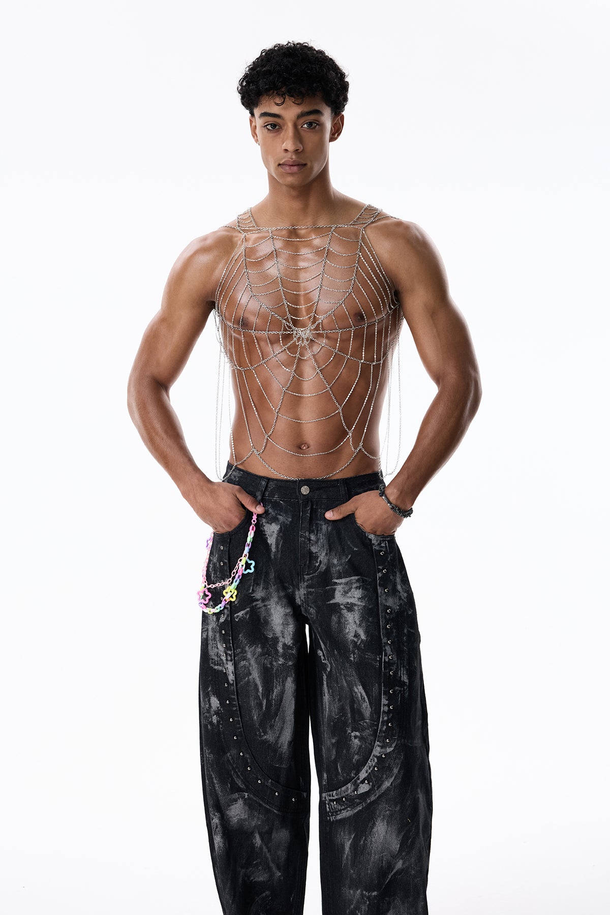 Silver Rift Cobweb Body Chain