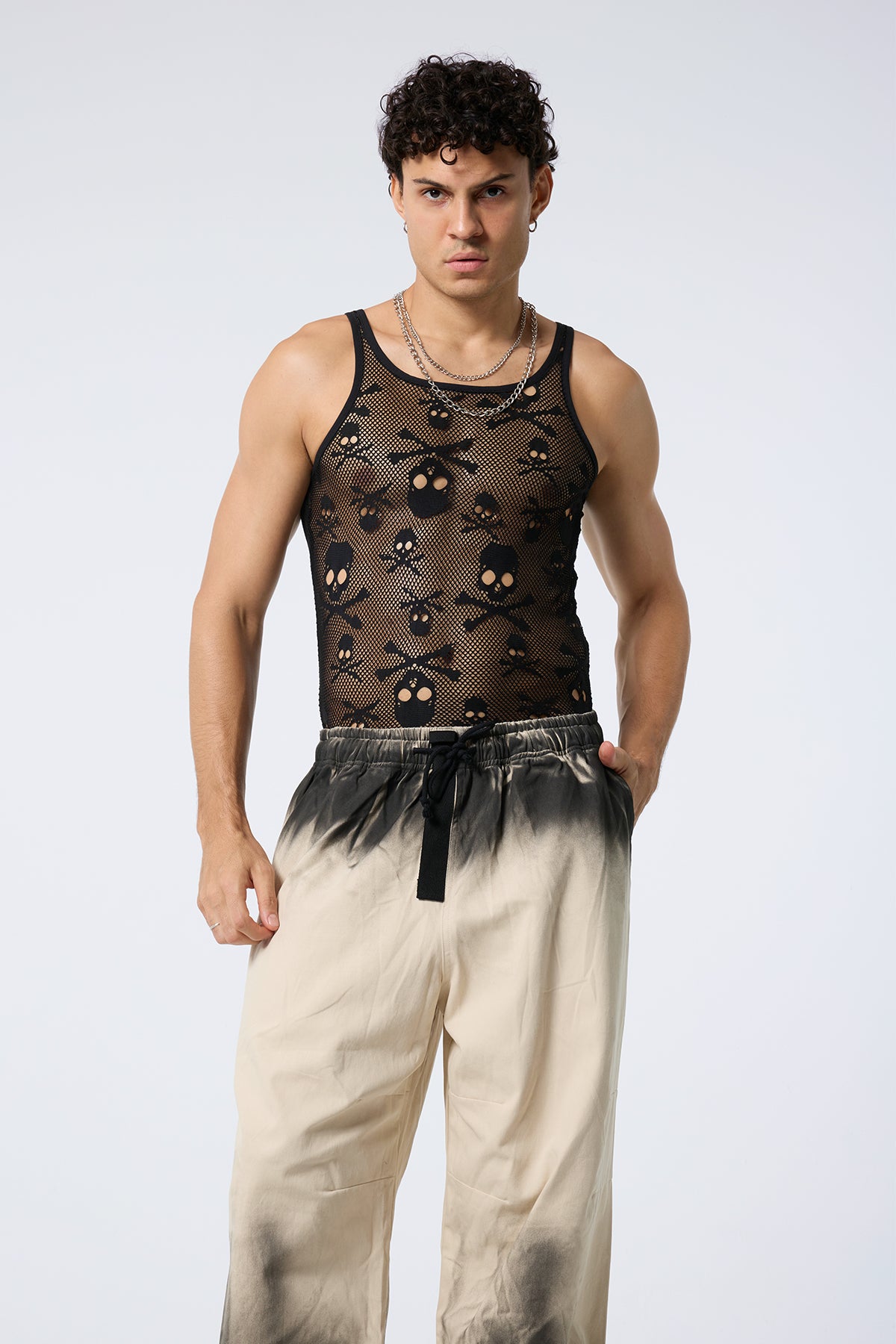 Skin Drift Skull Mesh Sleeveless Top