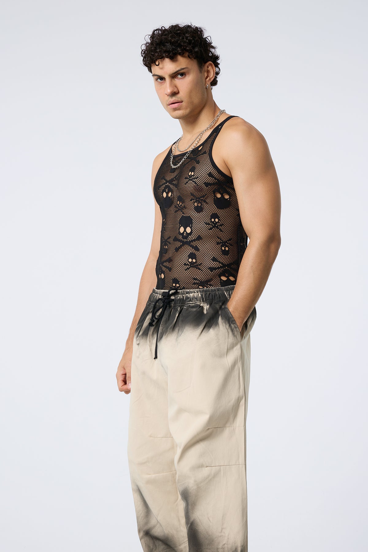 Skin Drift Skull Mesh Sleeveless Top