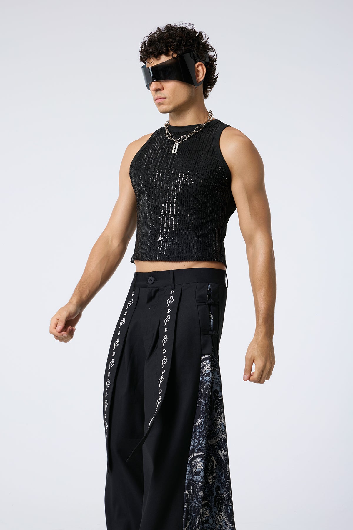 Skin Trace Sequin Sleeveless Top