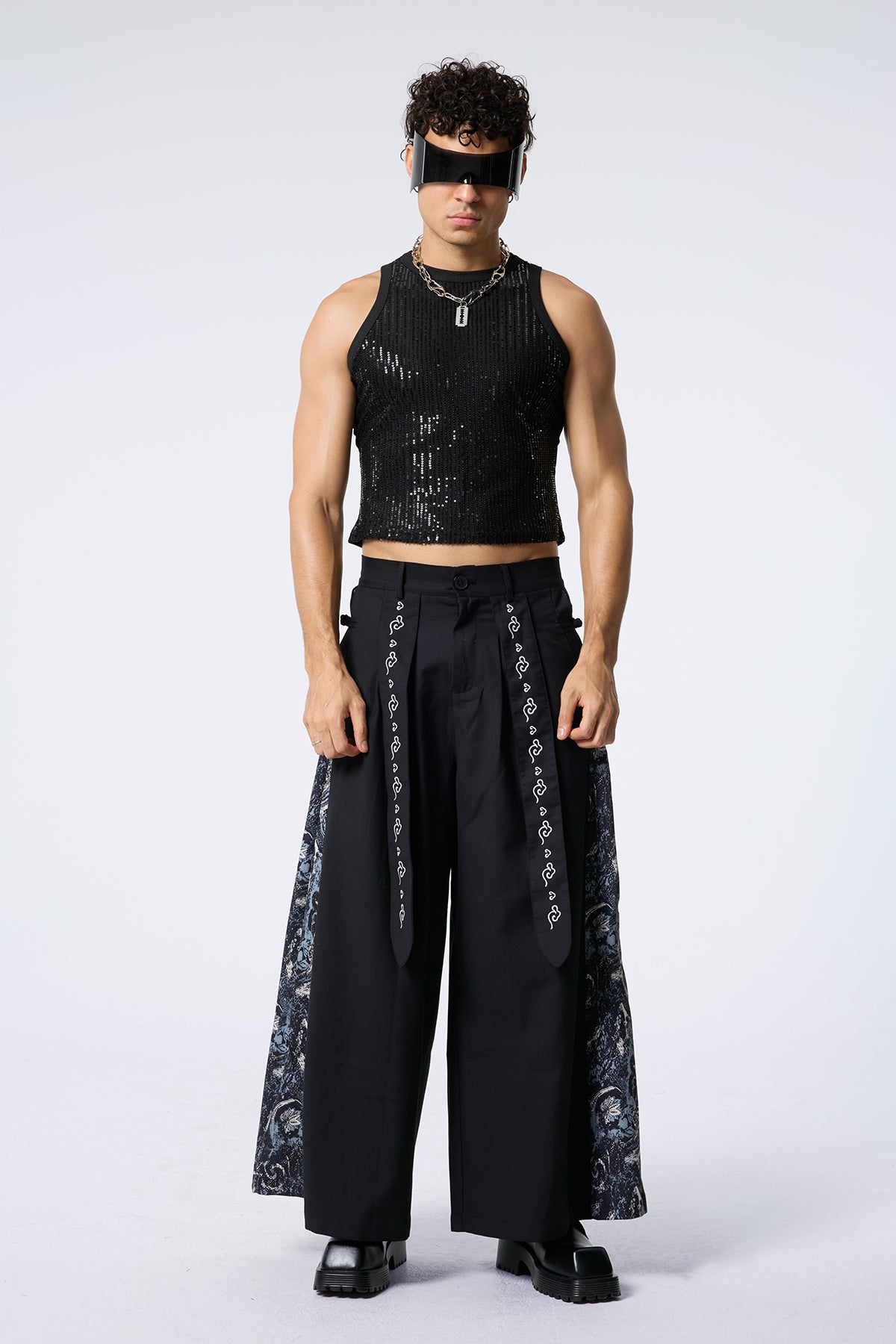 Skin Trace Sequin Sleeveless Top