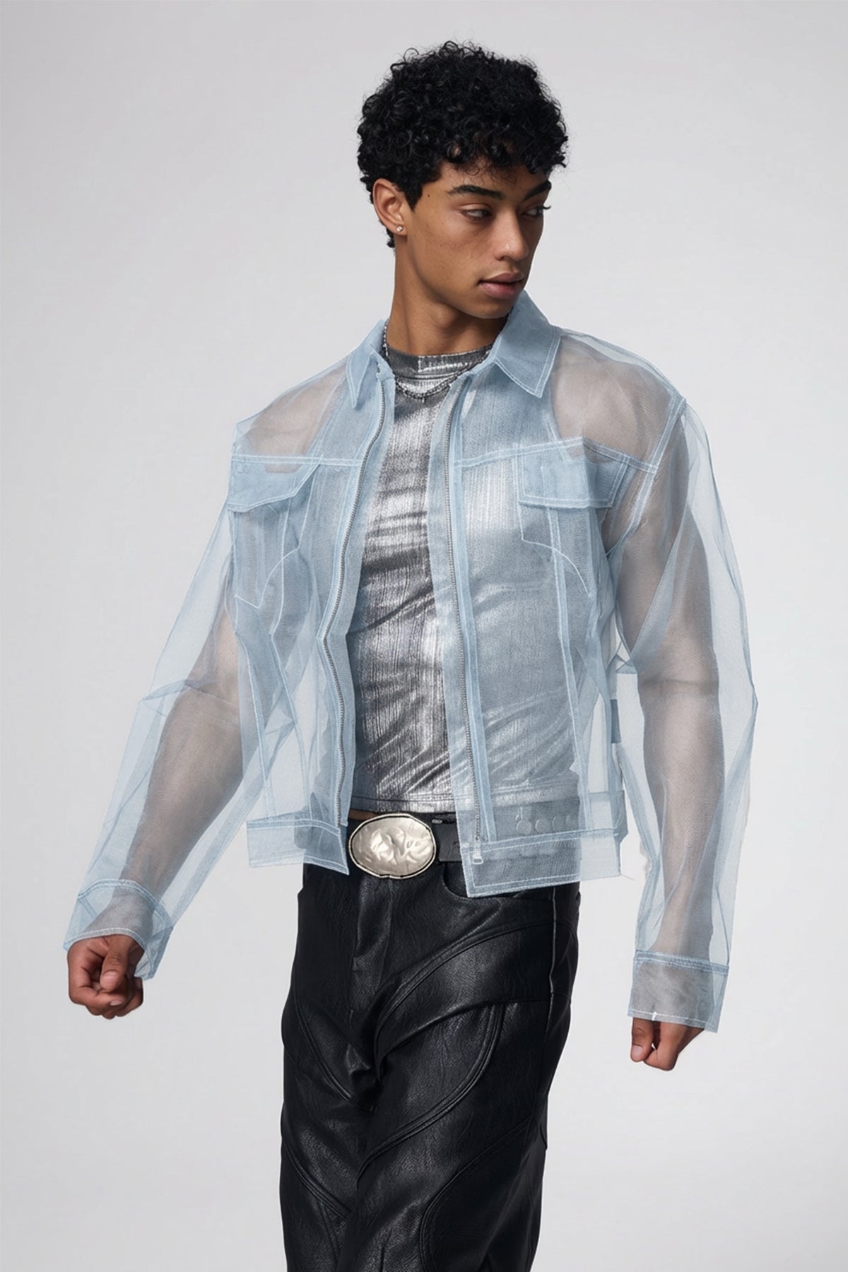 Skin Veil Deconstructed Jacket Blue