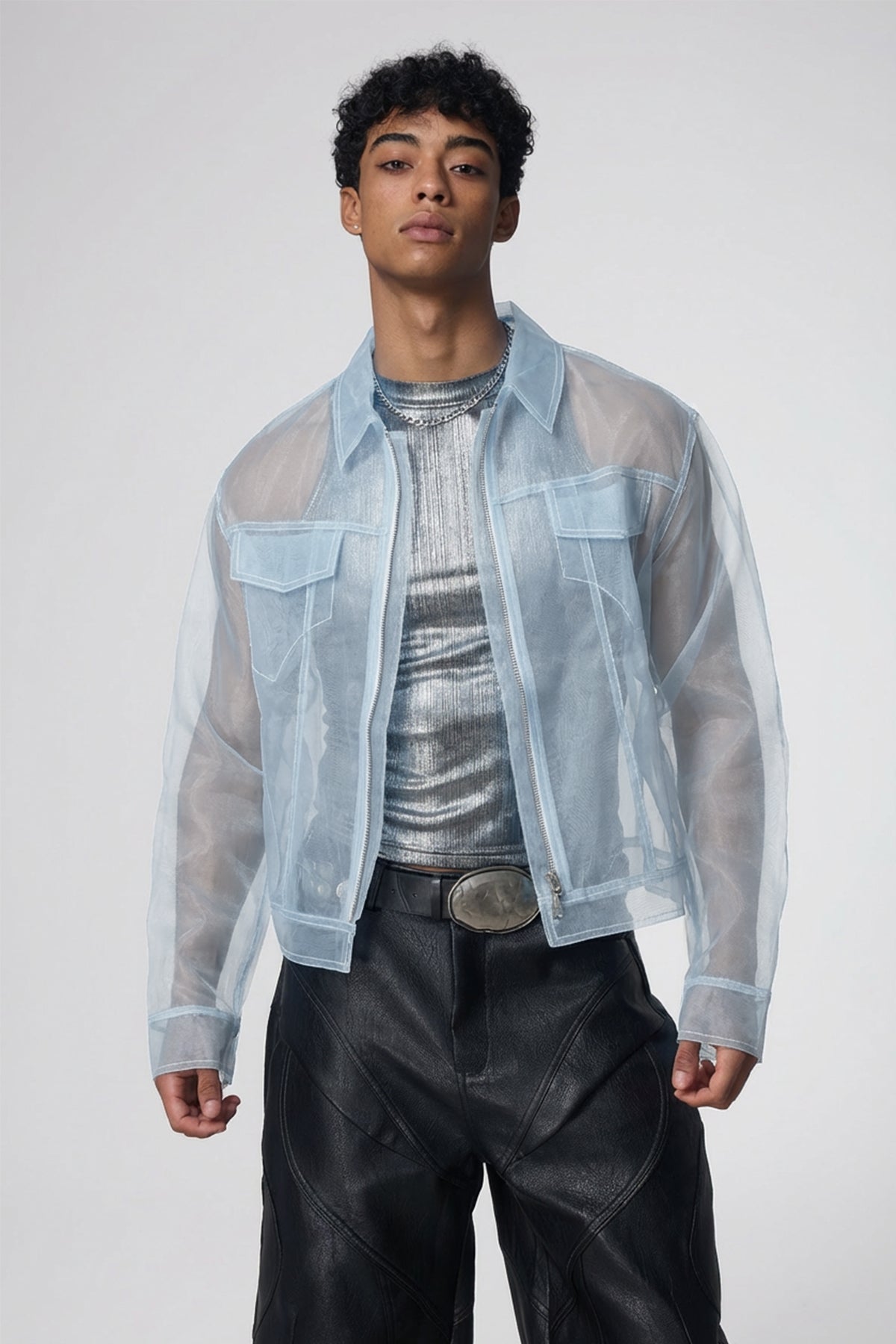 Skin Veil Deconstructed Jacket Blue