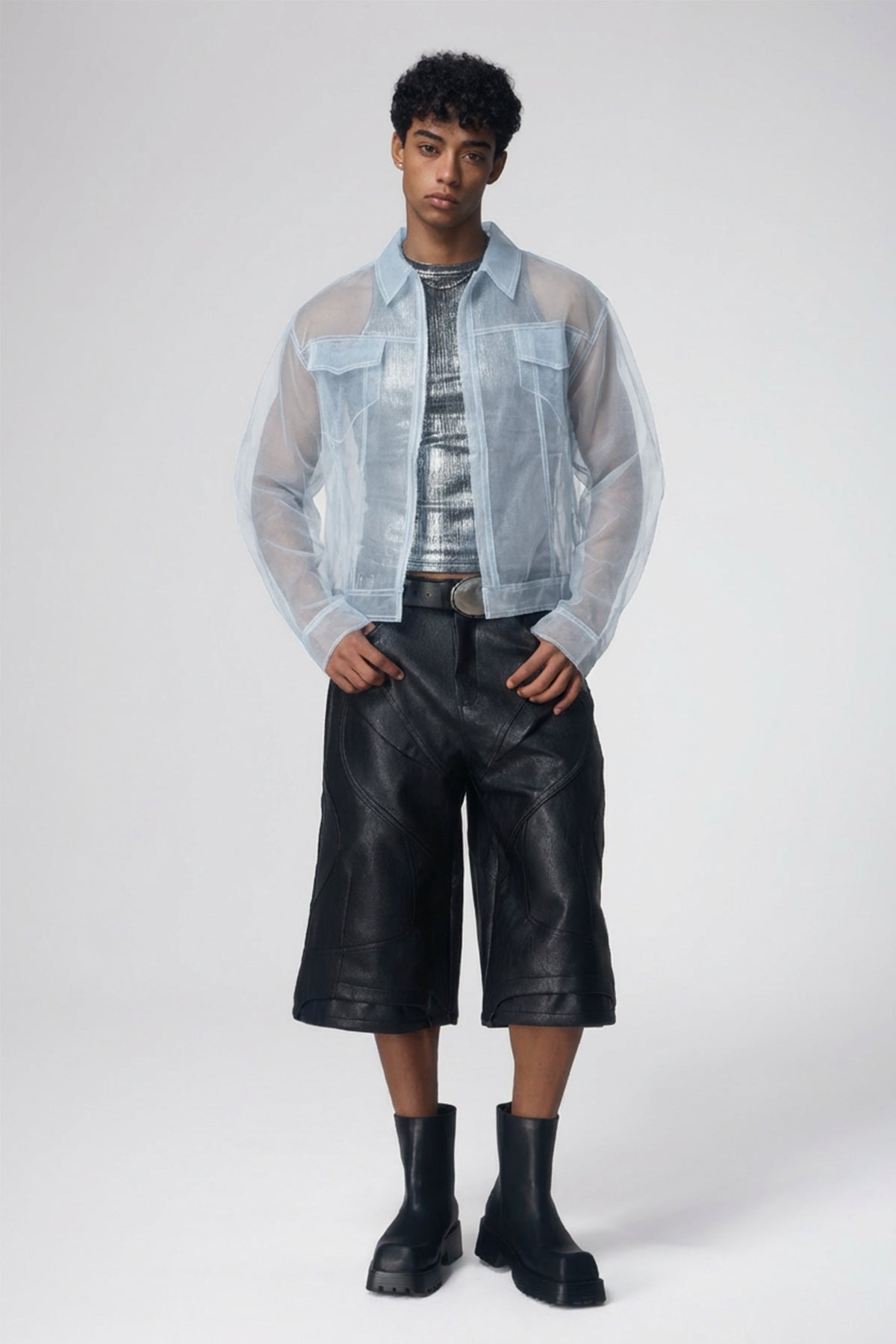 Skin Veil Deconstructed Jacket Blue