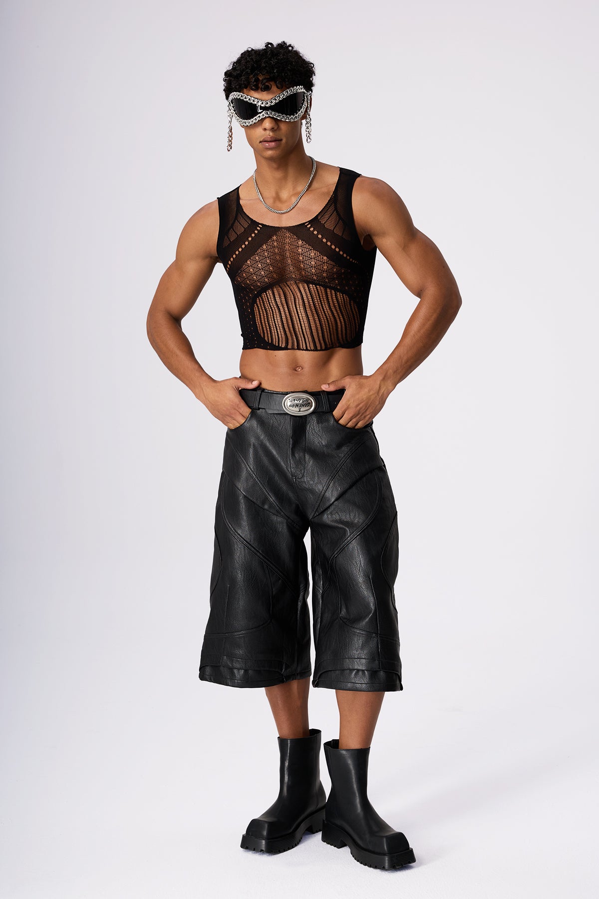 Skin Flicker Cutout Pants Set