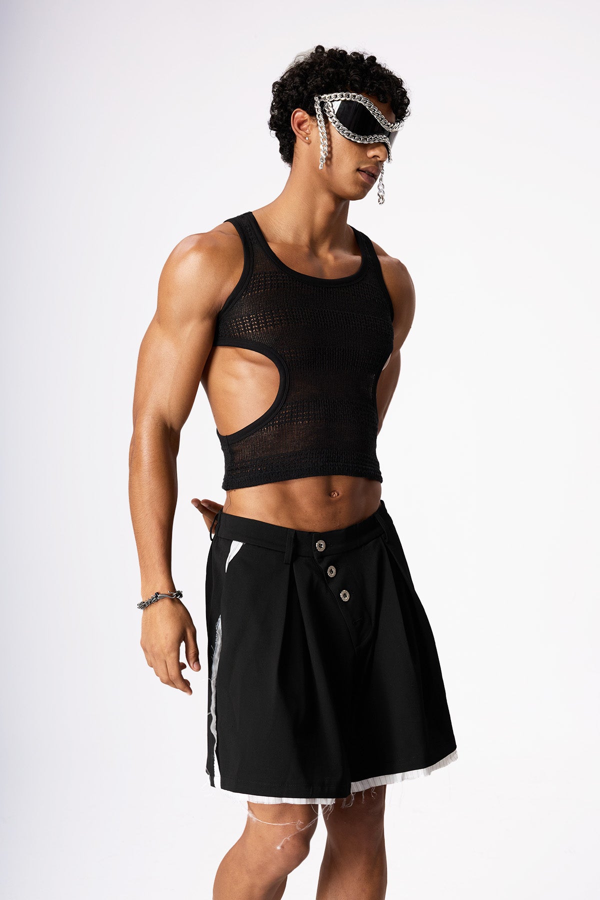 Sleek Dip Cutout Crop Top Black
