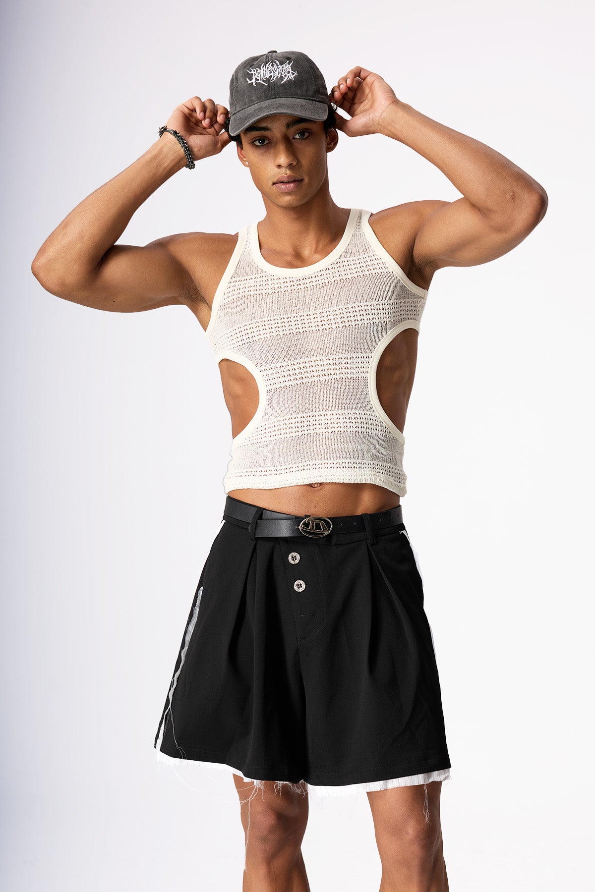 Sleek Dip Cutout Crop Top White