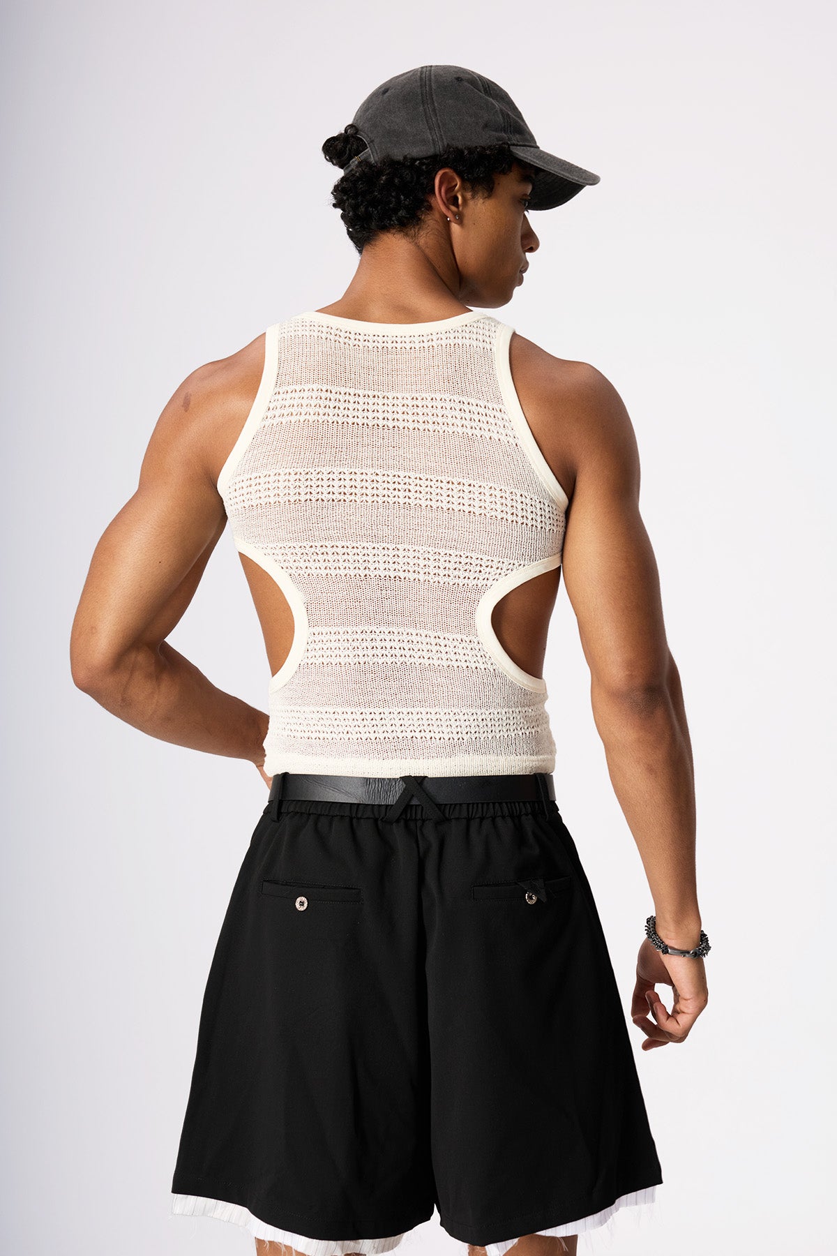 Sleek Dip Cutout Crop Top White