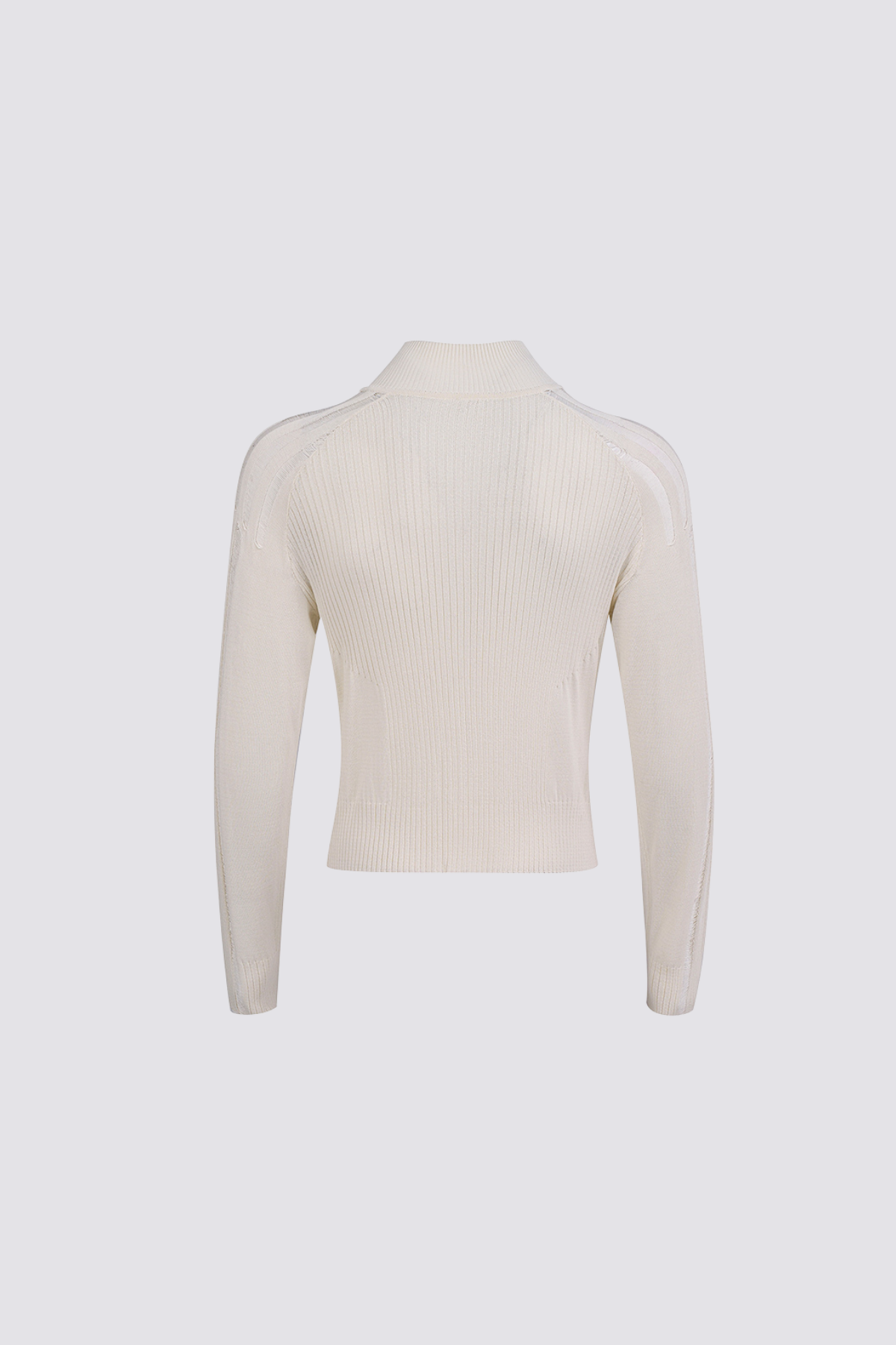 Sleek Knit Long Sleeve Cutout Top Apricot