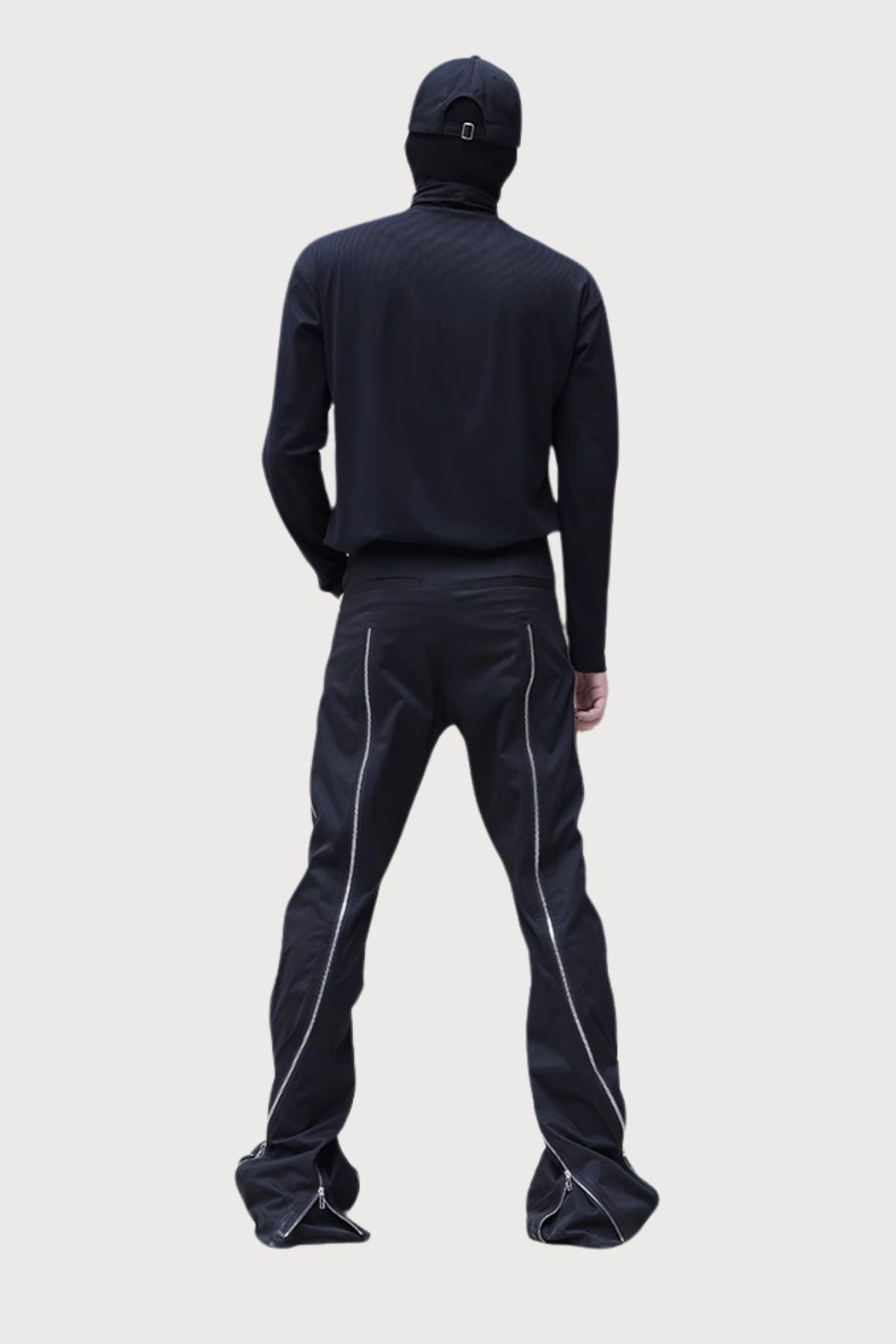 Sleek Path Zipper Bootcut Pants