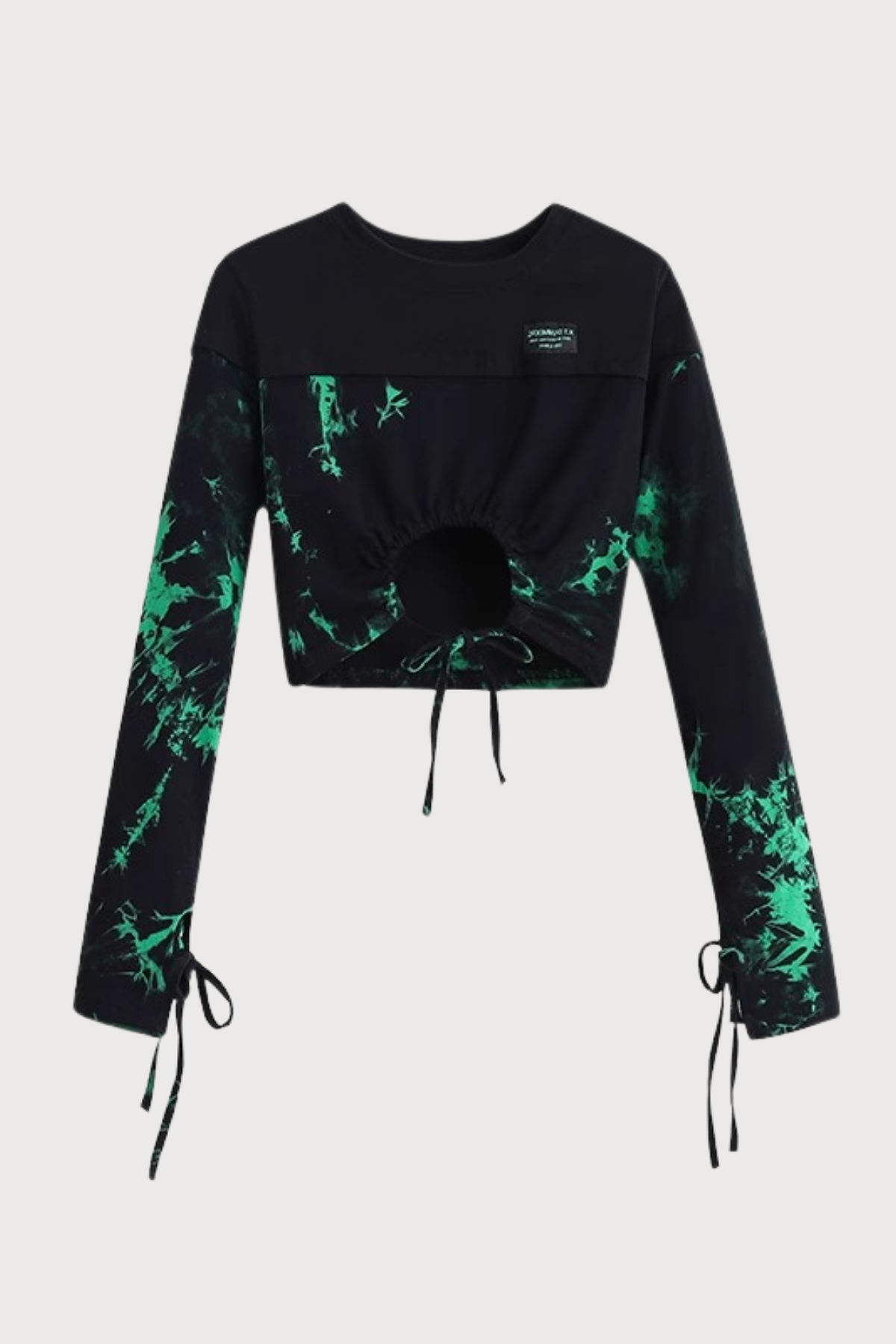 Sleek Slice Long Sleeve Dye Crop Top