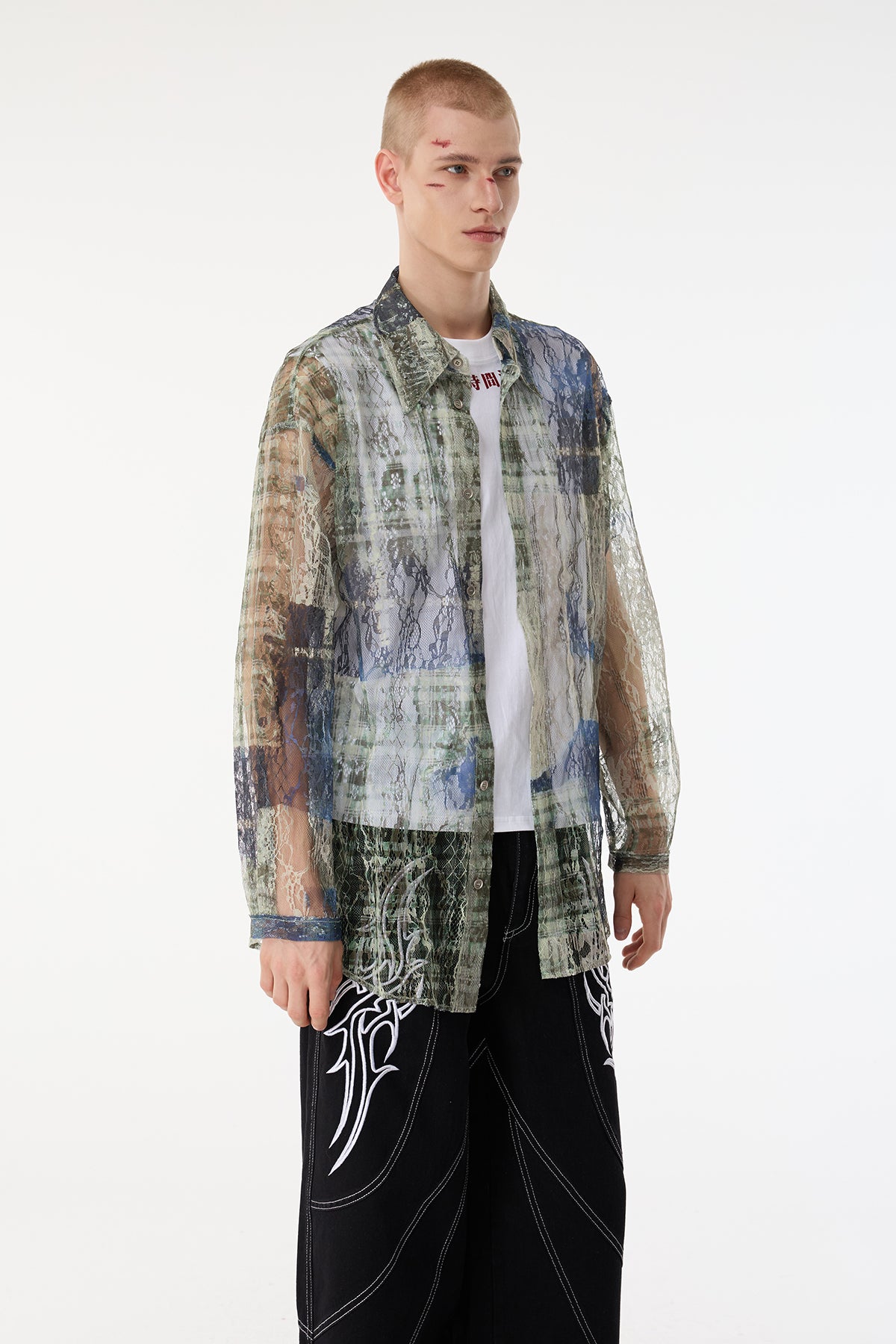 Slick Layer Lace Long Sleeve Shirts