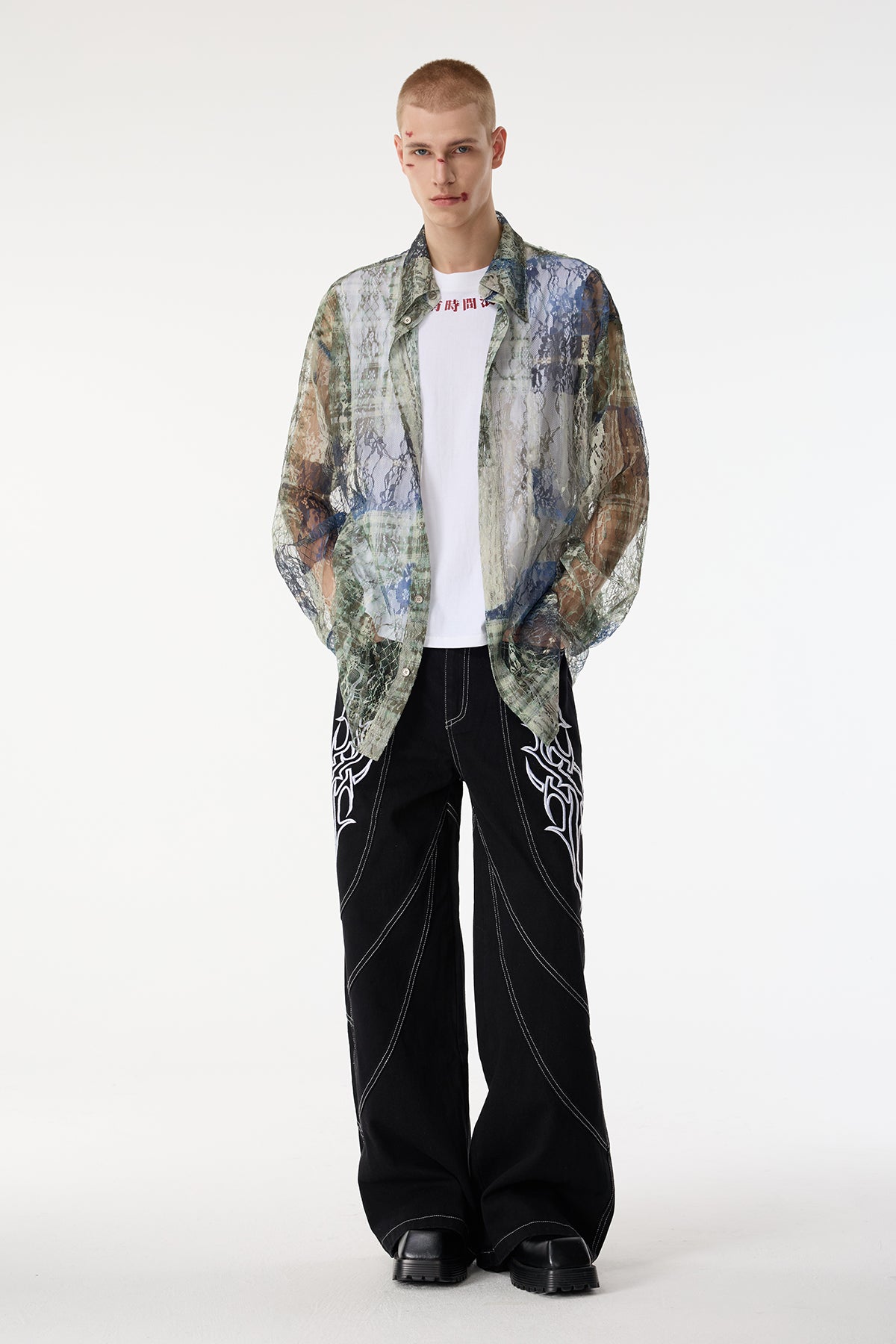 Slick Layer Lace Long Sleeve Shirts