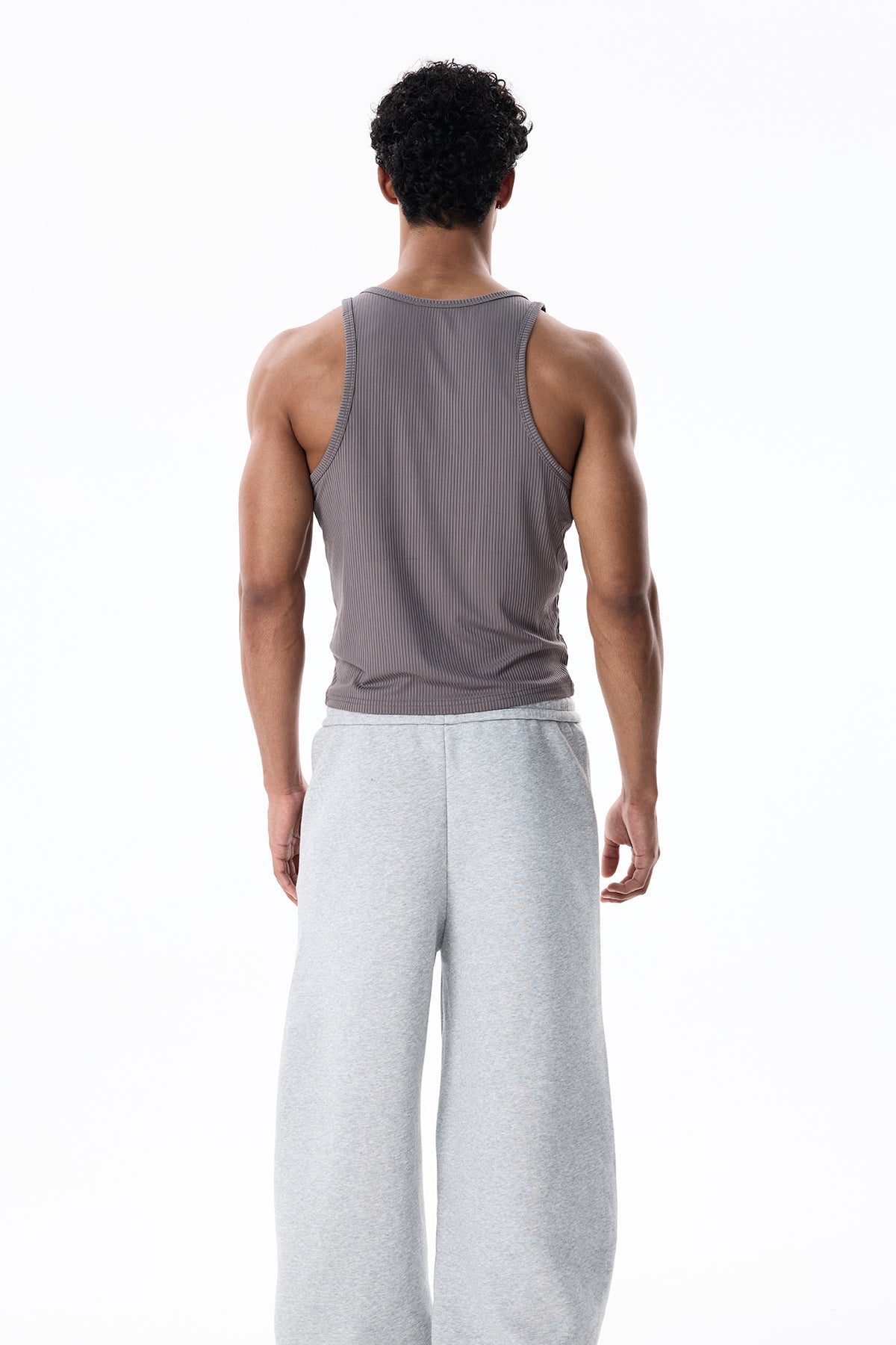 Smoky Sheet V Neck Top Grey