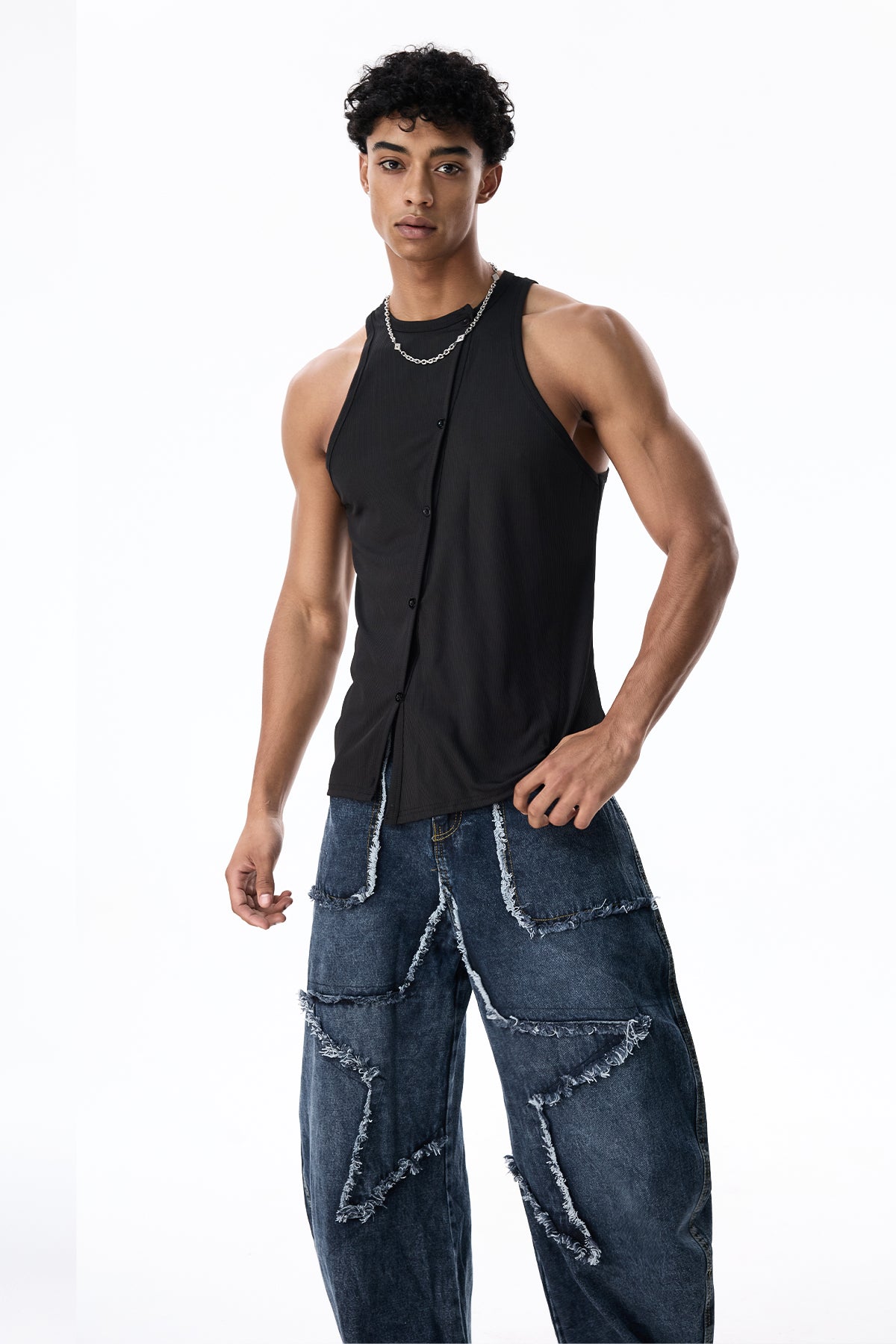 Smoky Veil Sleeveless Top Black