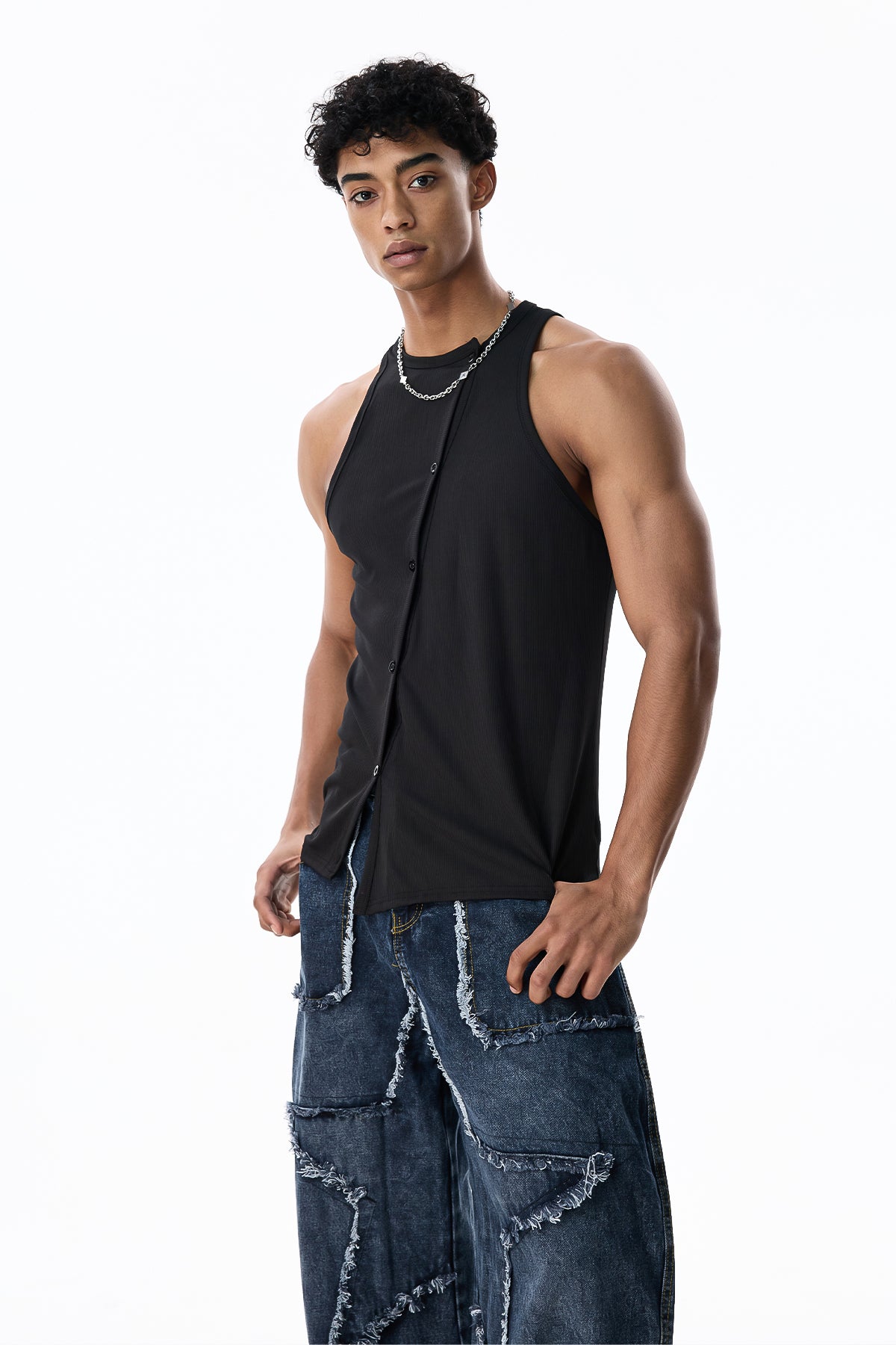Smoky Veil Sleeveless Top Black