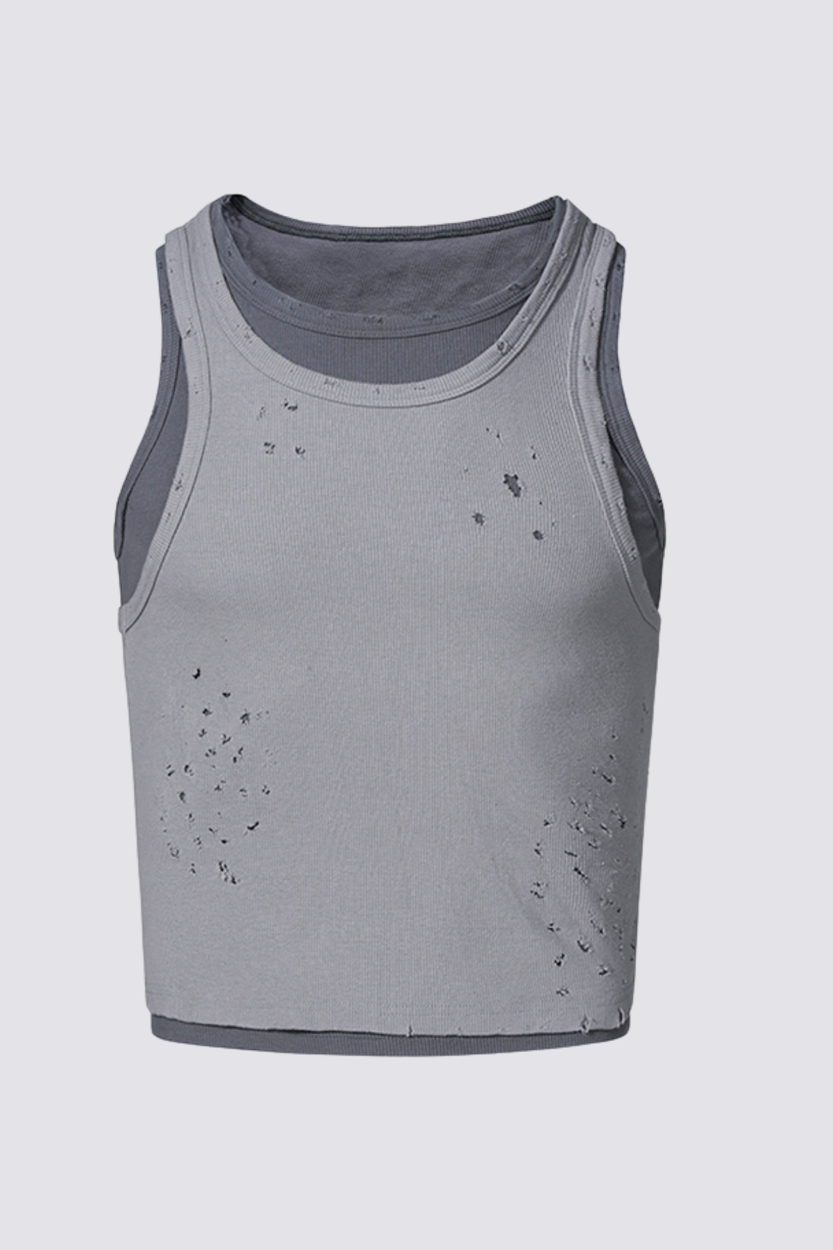 Smooth Cut Ripped Sleeveless Top