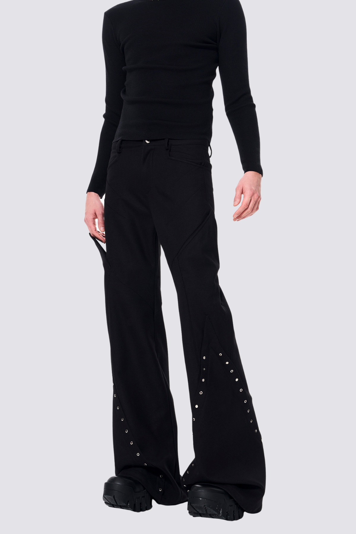 Smooth Vector Studded Bootcut Pants