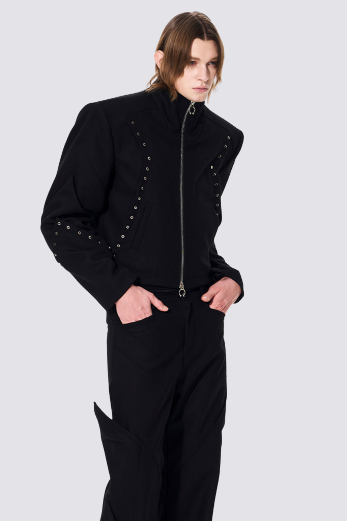 Smooth Vector Studded Crop Jacket